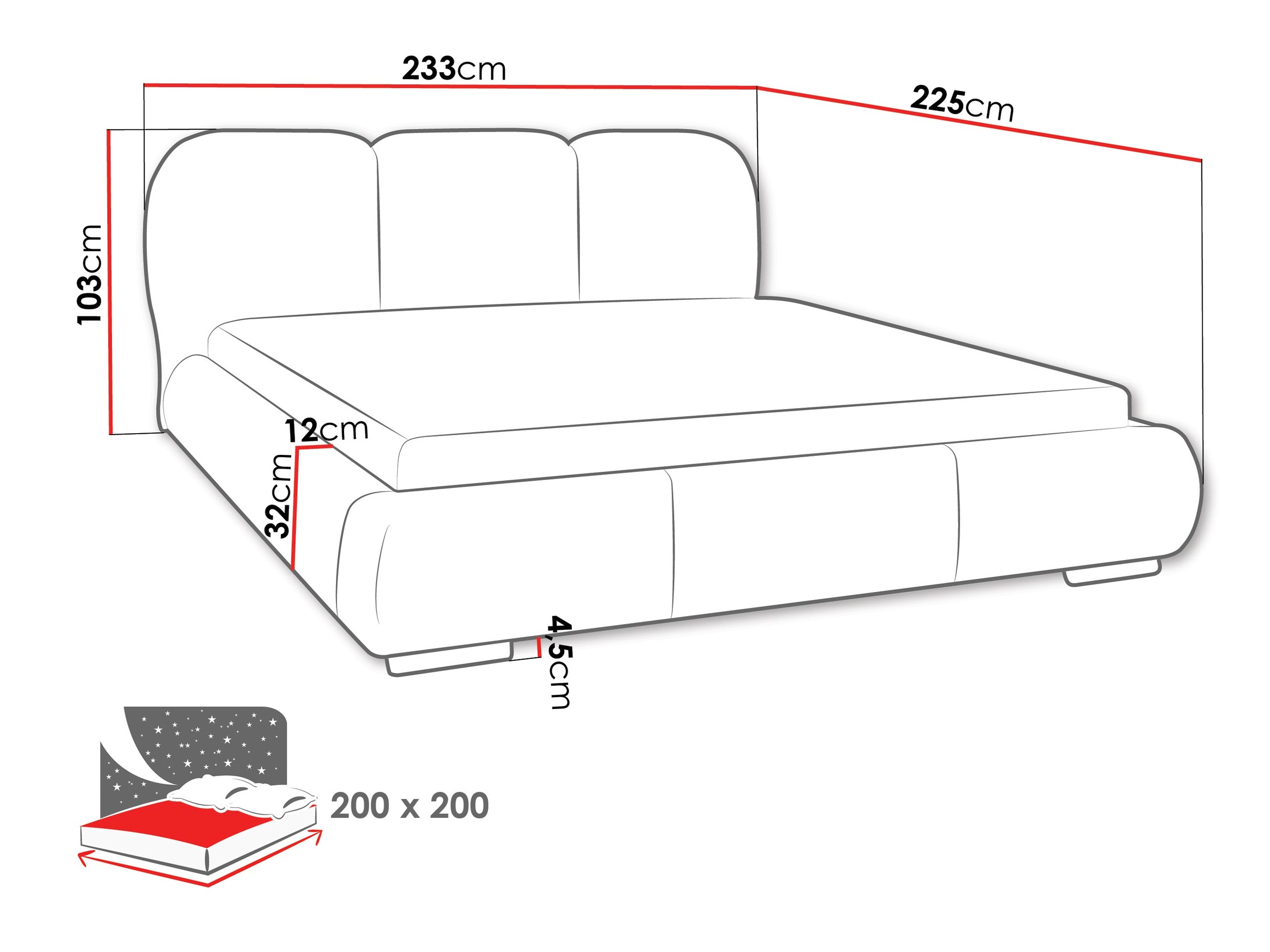 Bett TrendyNest Navium (Coral 80)