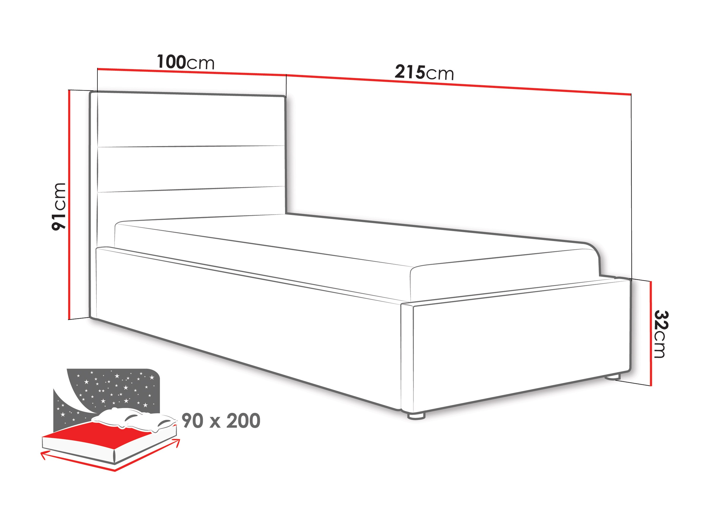 Bett Comfivo Fabos II (Hlr 05)