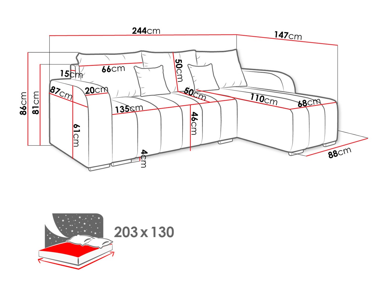 Ecksofa Arvada 123 (Lambi 08)