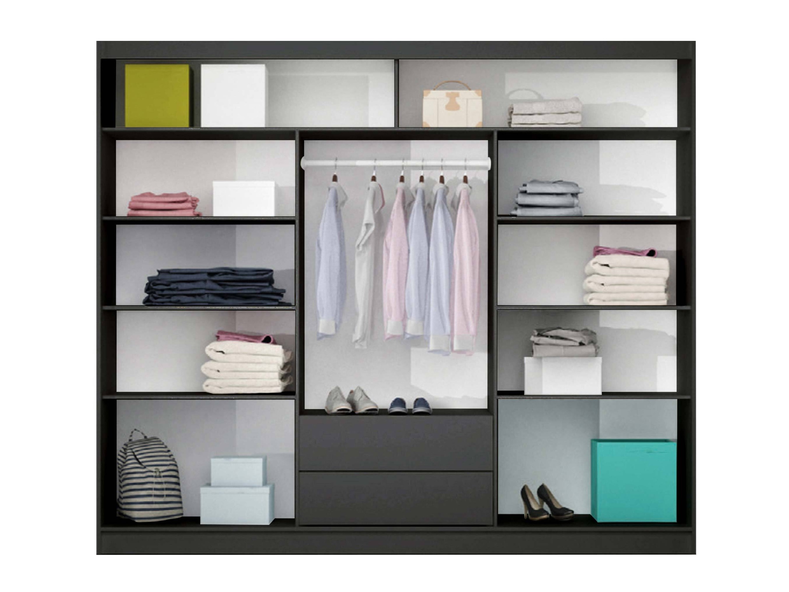 Kleiderschrank Honolulu 102 (Graphit)