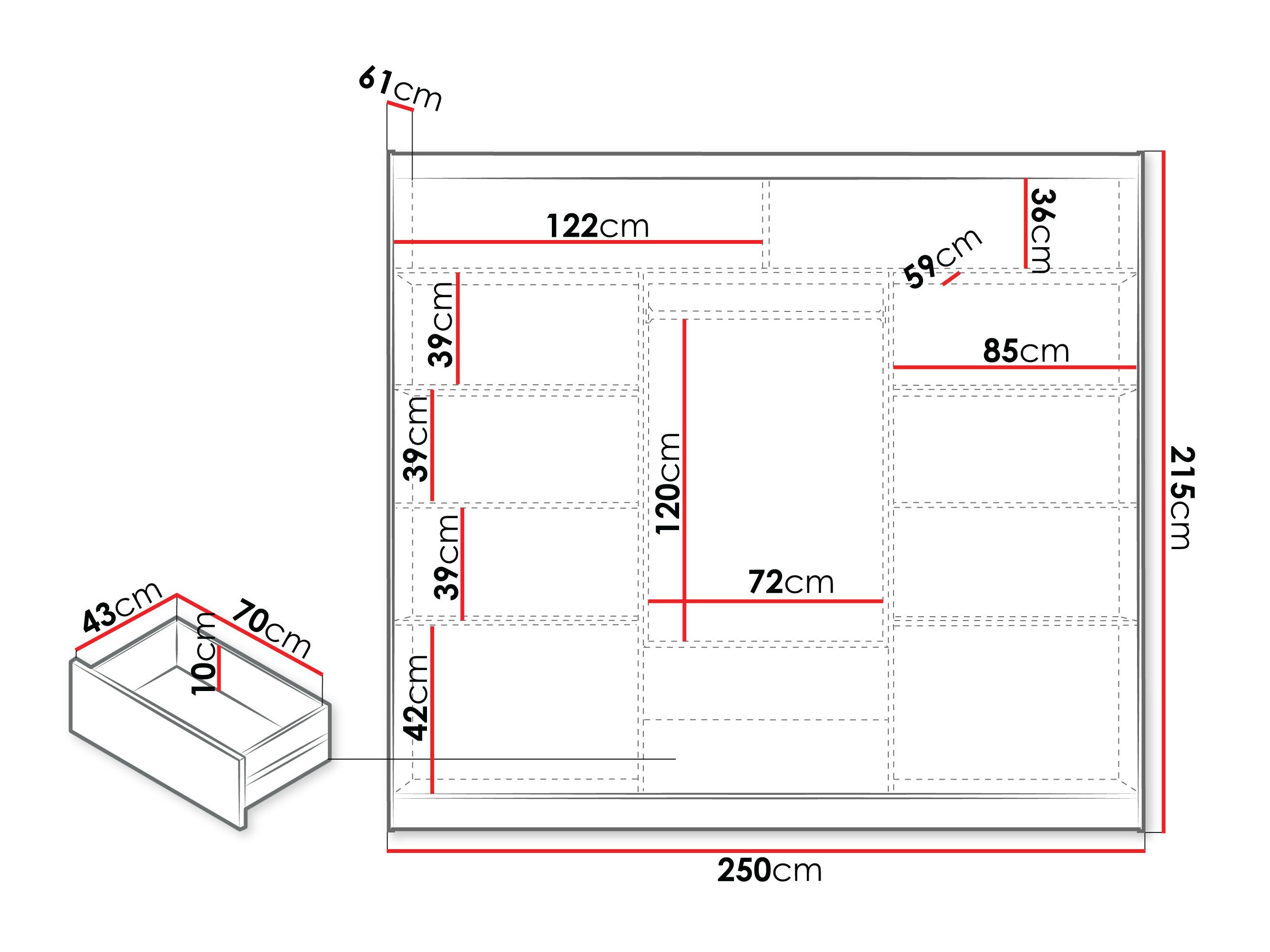 Kleiderschrank Honolulu 234