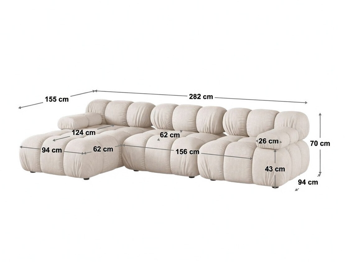 Modulares Ecksofa Caltenu 111 (Bluvel 48)