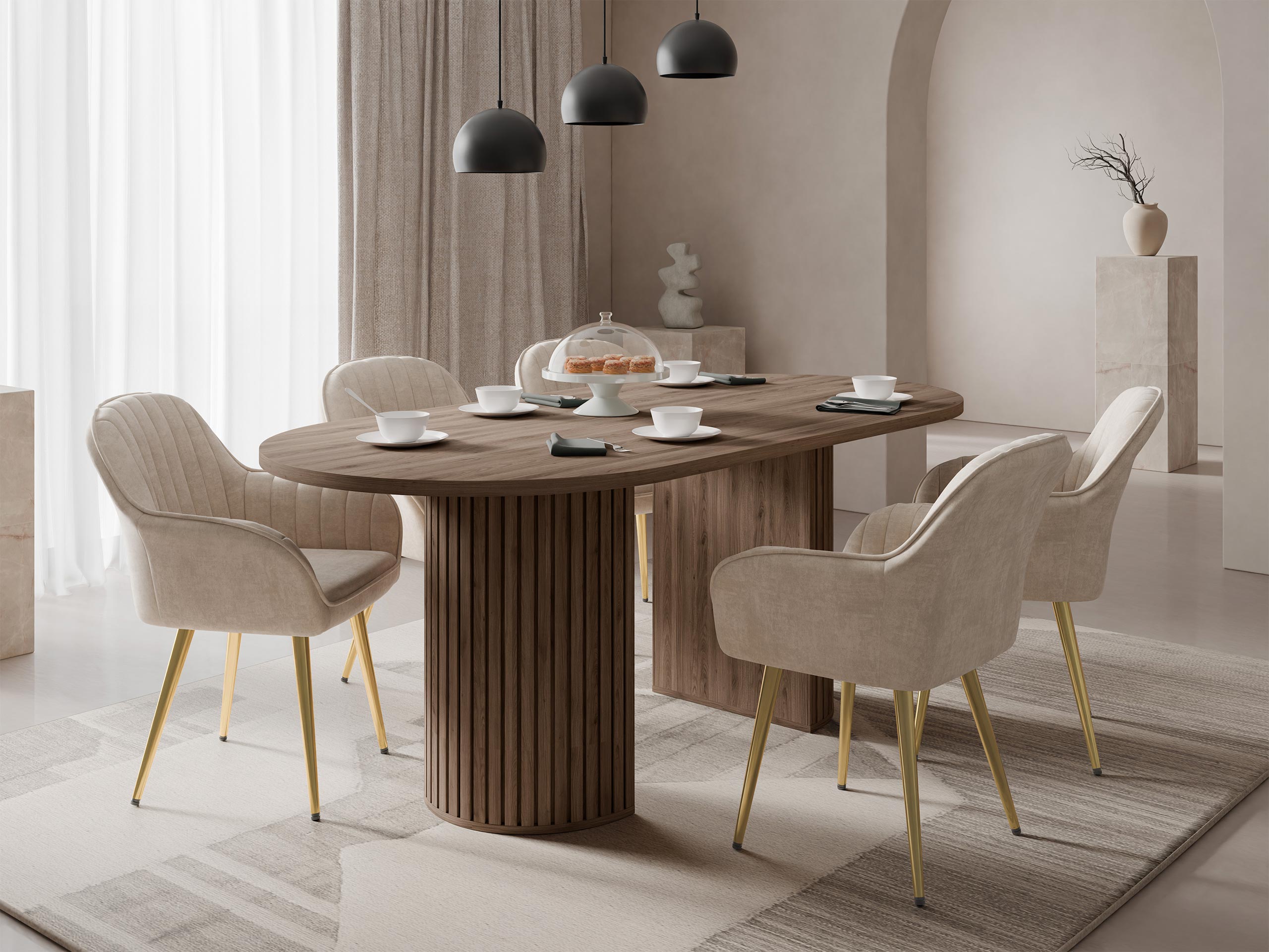 Tisch Comfivo Ulma (Walnussholzoptik)