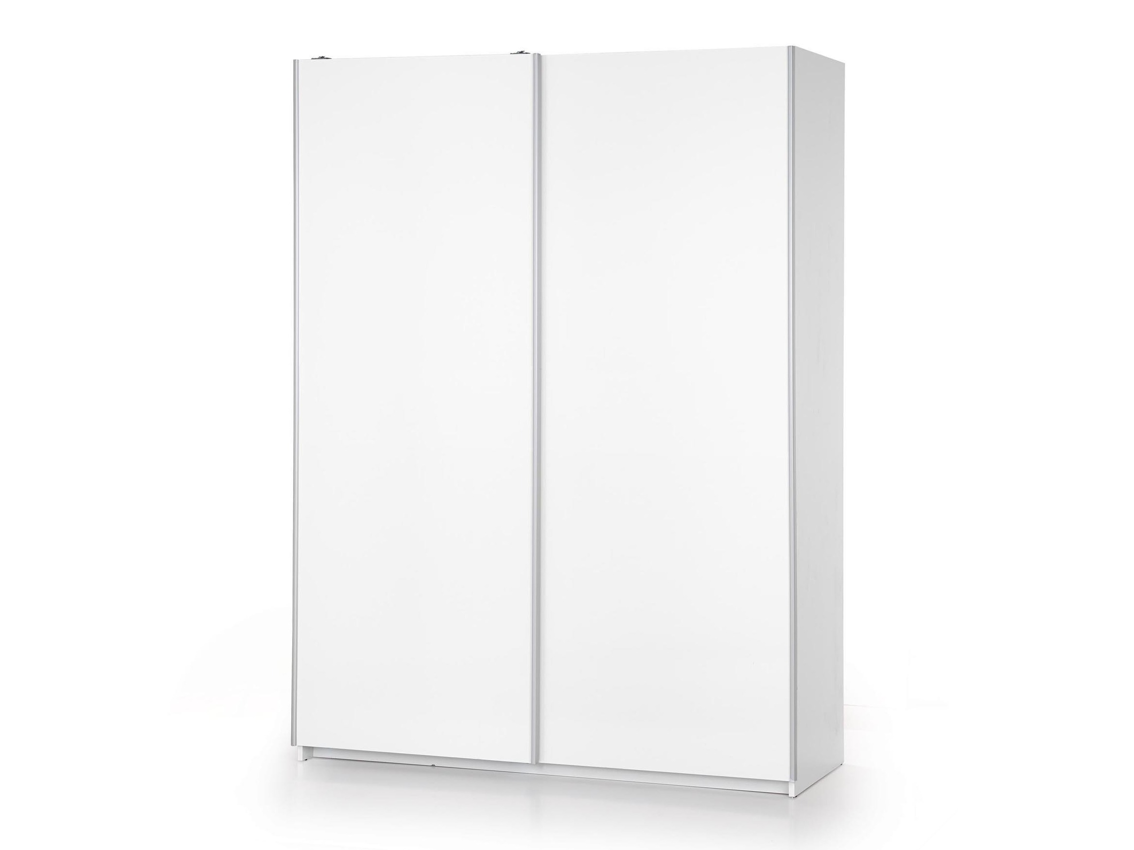 Kleiderschrank Cirveso 110 (Weiß + Weiß glänzend)