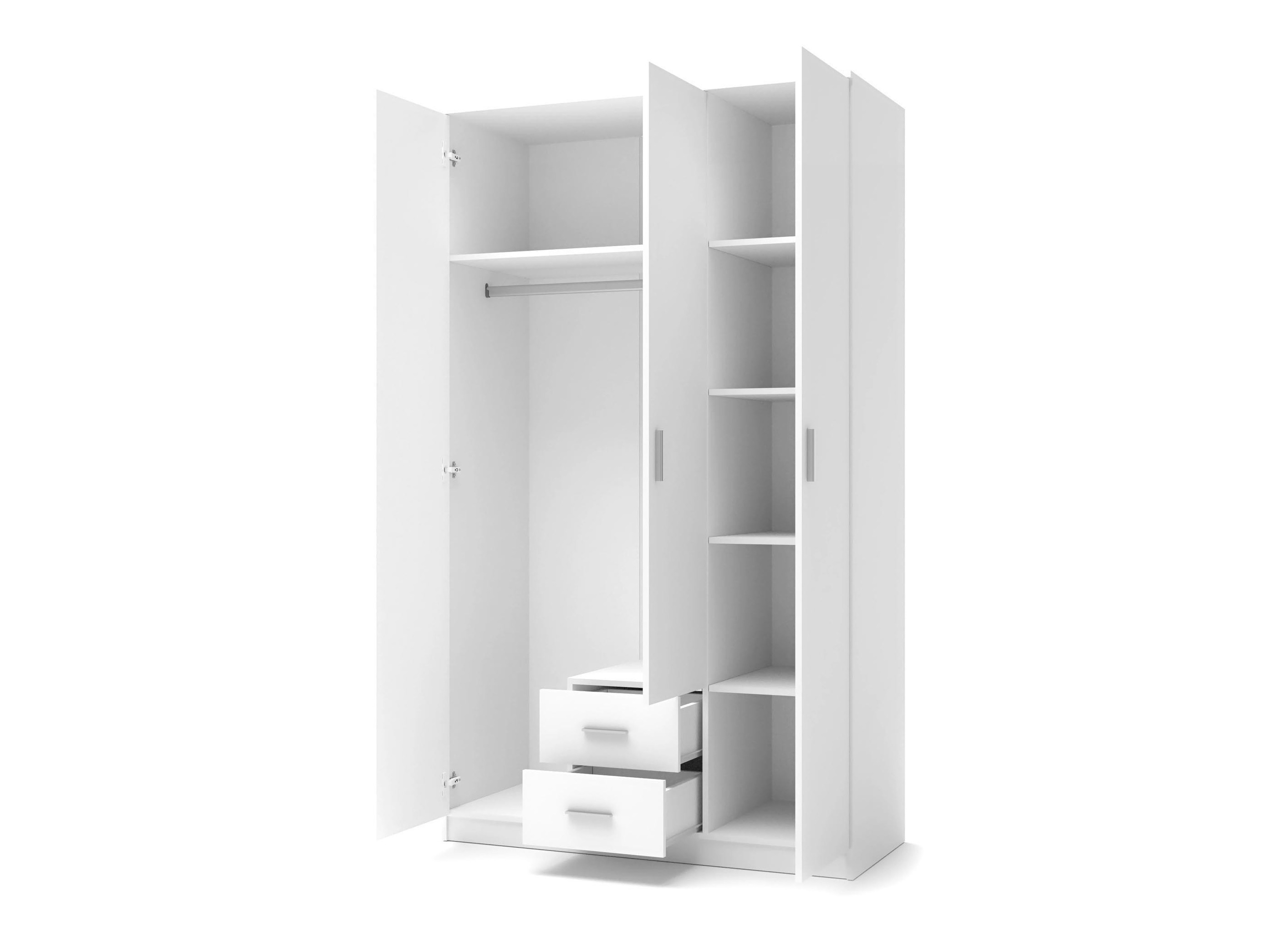 Kleiderschrank Cirveso 113 (Sonoma Eichenholzoptik + Weiß glänzend)