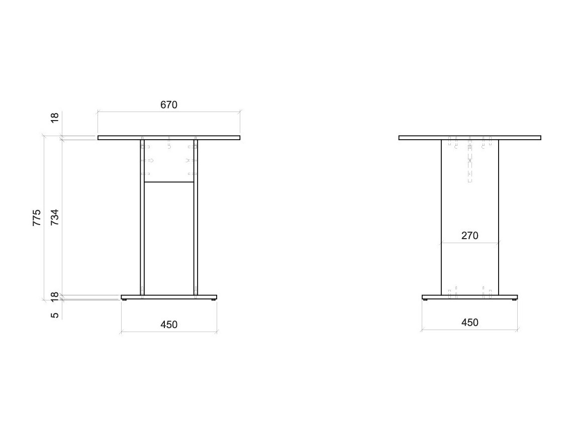 Beistelltisch Ontario 225 (Weiß)