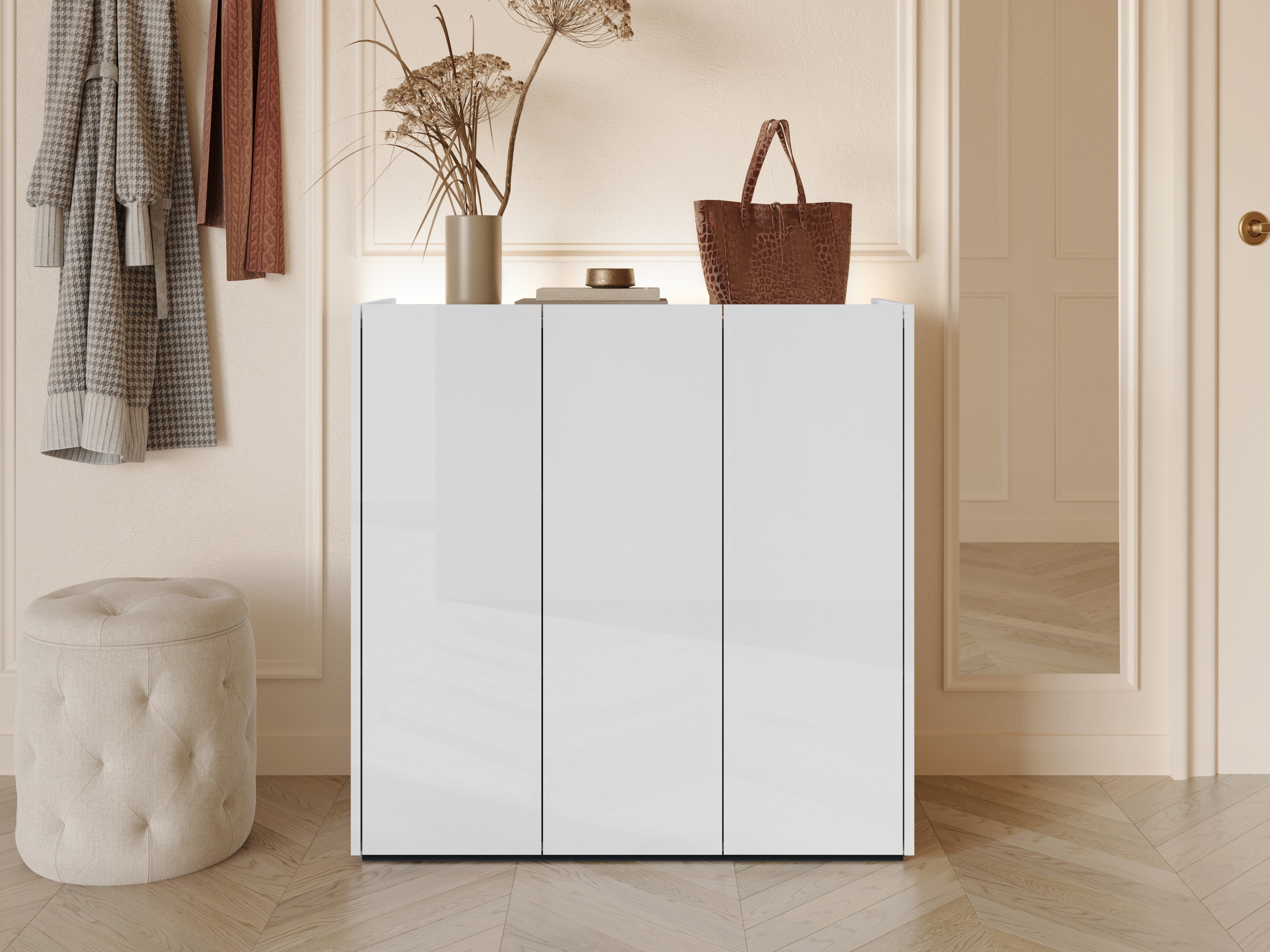Sideboard Fresno 149 (Weiß glänzend)