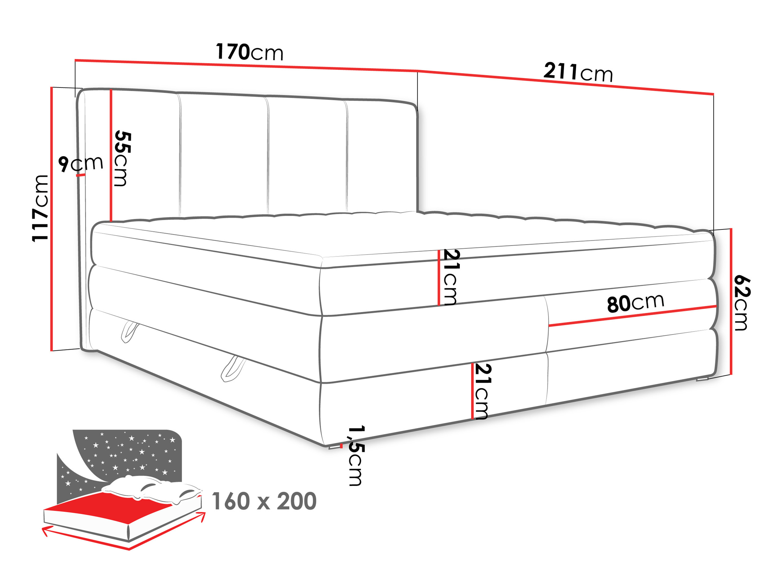 Boxspringbett ComfiDream Caelion (Onega 07)