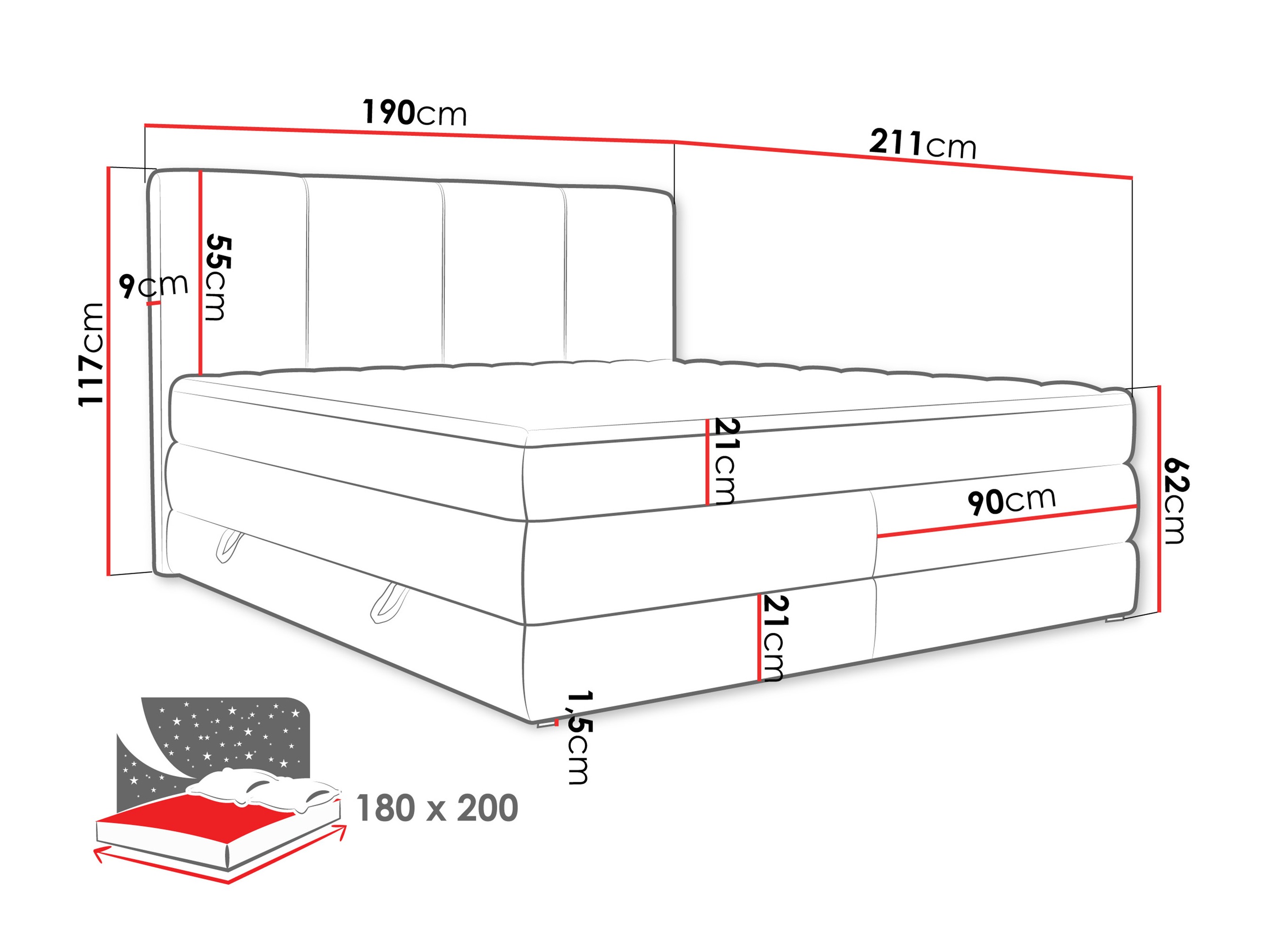 Boxspringbett ComfiDream Caelion (Onega 07)