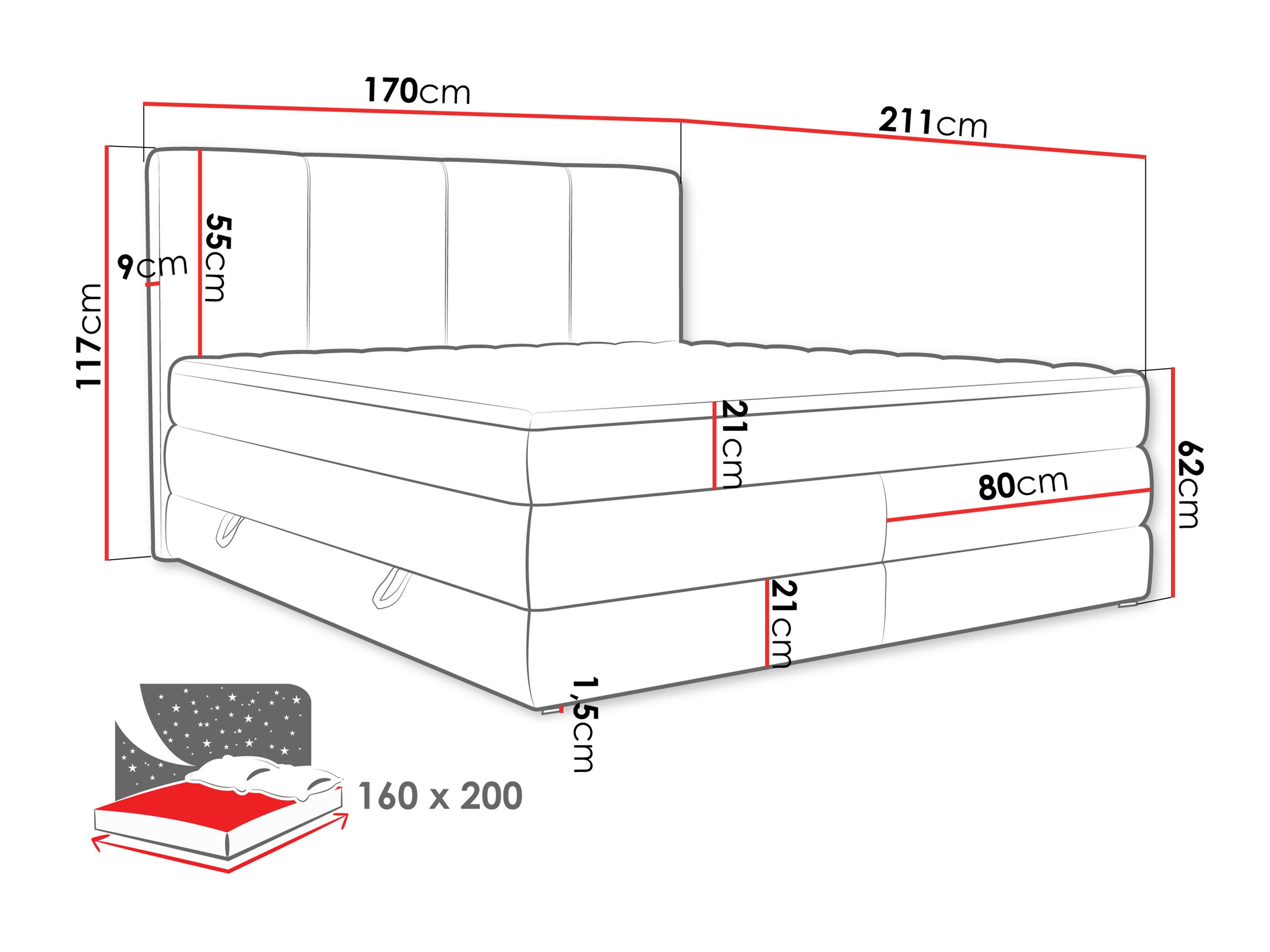 Boxspringbett ComfiDream Caelion (Onega 18)