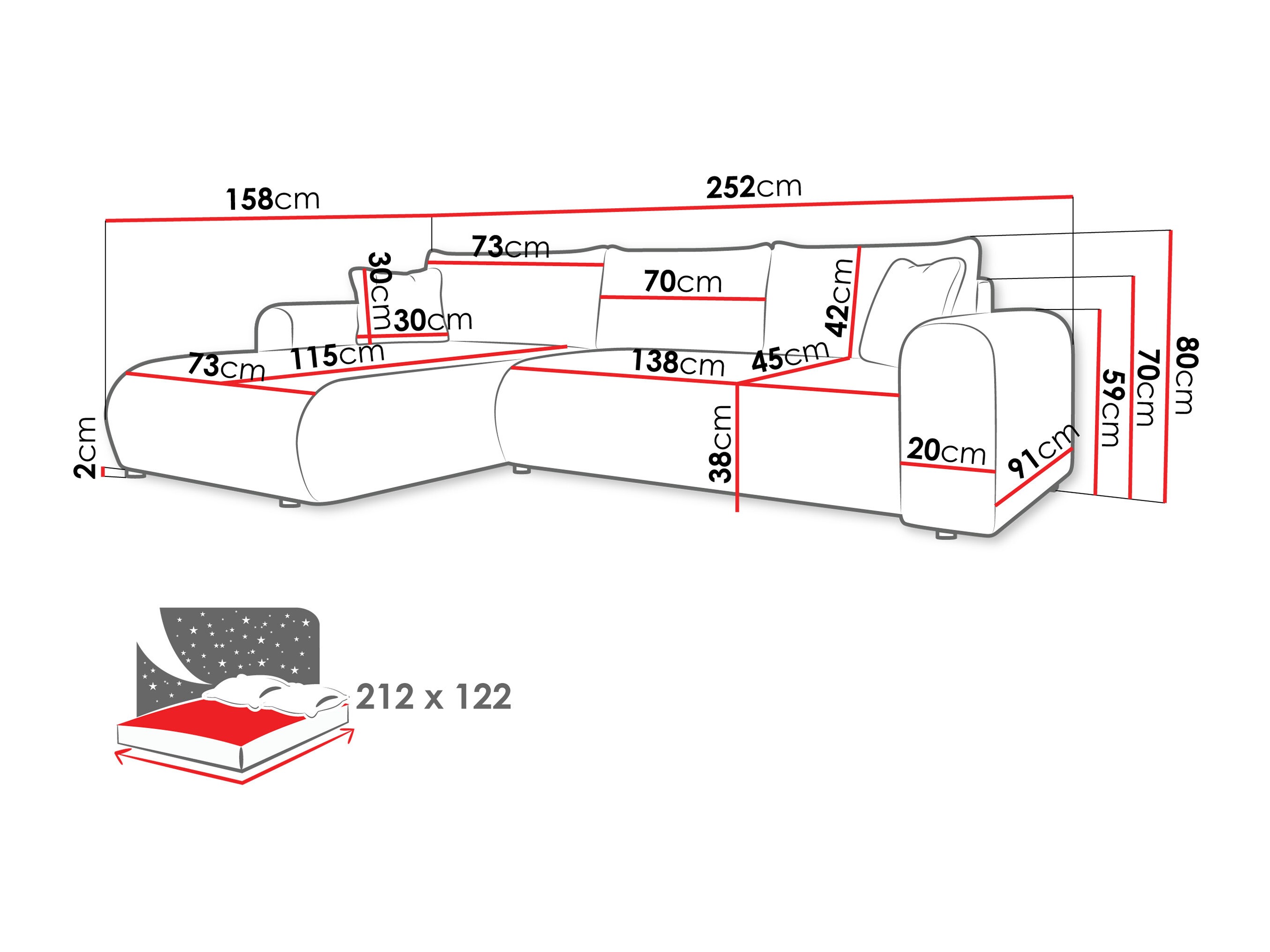 Ecksofa Comfivo Labor (Trilla 222.05)