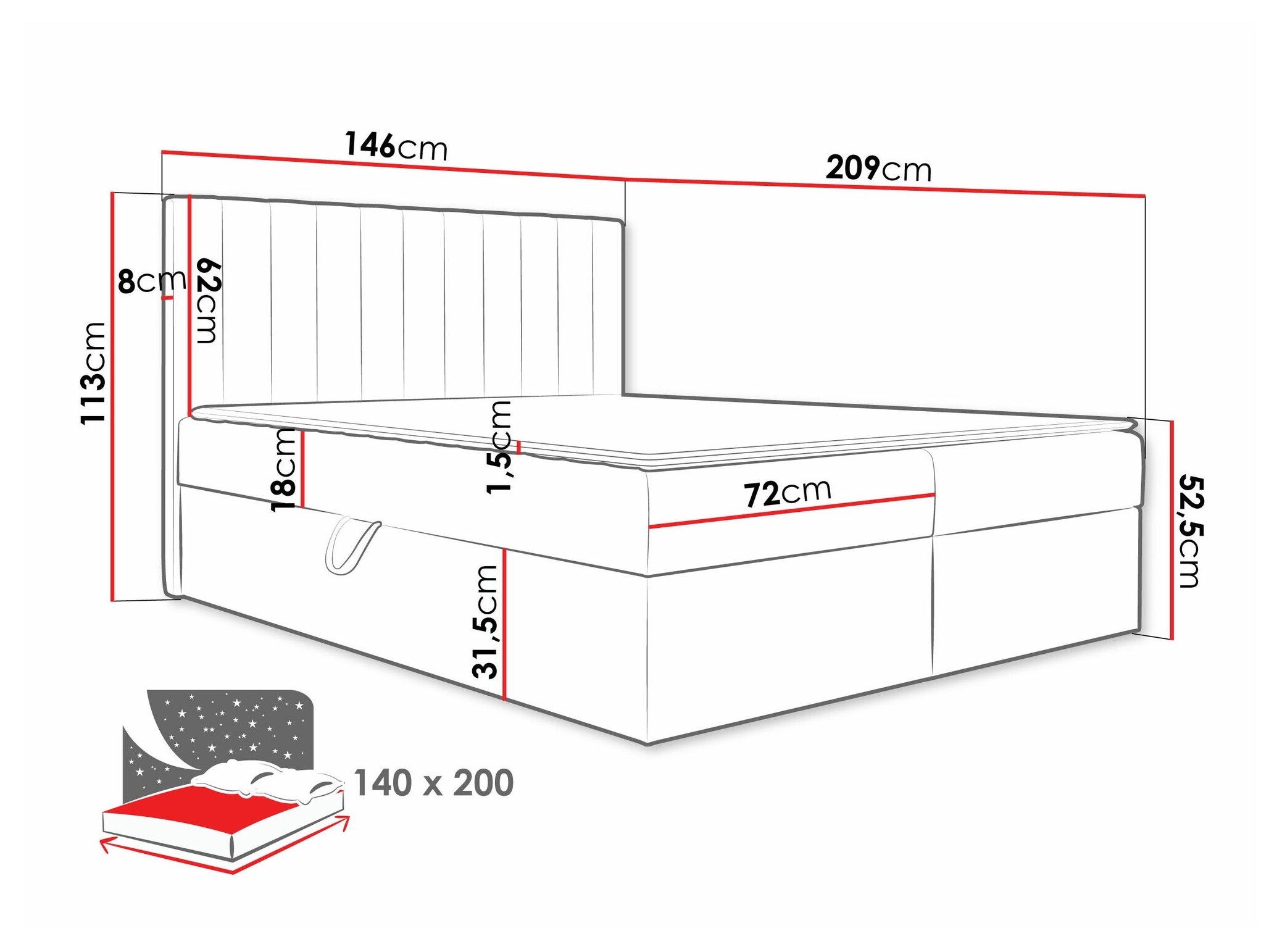Boxspringbett Garland 100 (Lima 14)
