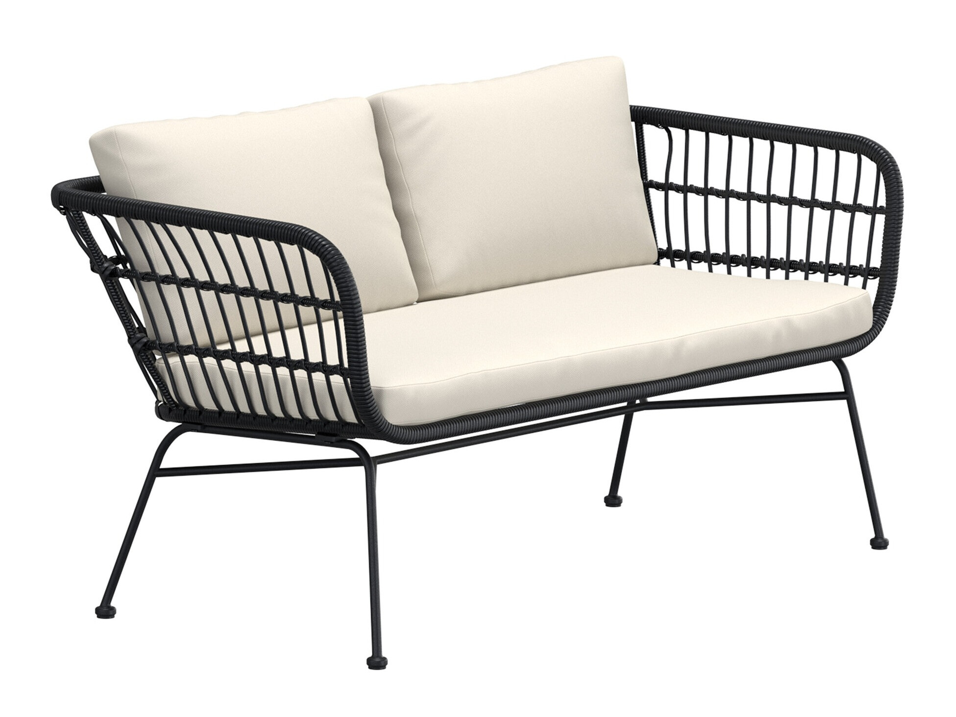 Gartensofa Dallas 5187 (Schwarz + Beige)