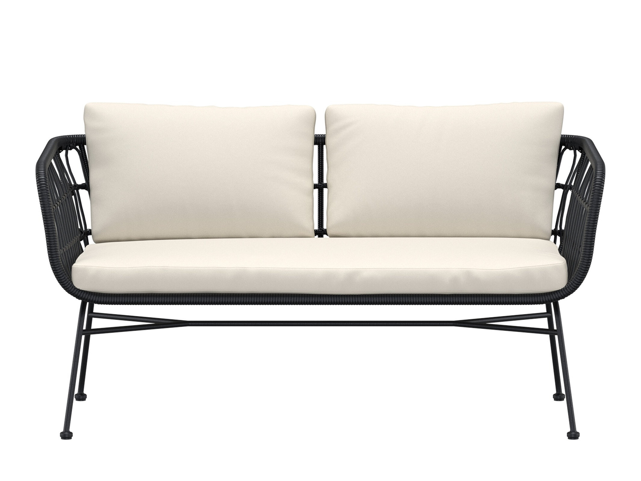 Gartensofa Dallas 5187 (Schwarz + Beige)