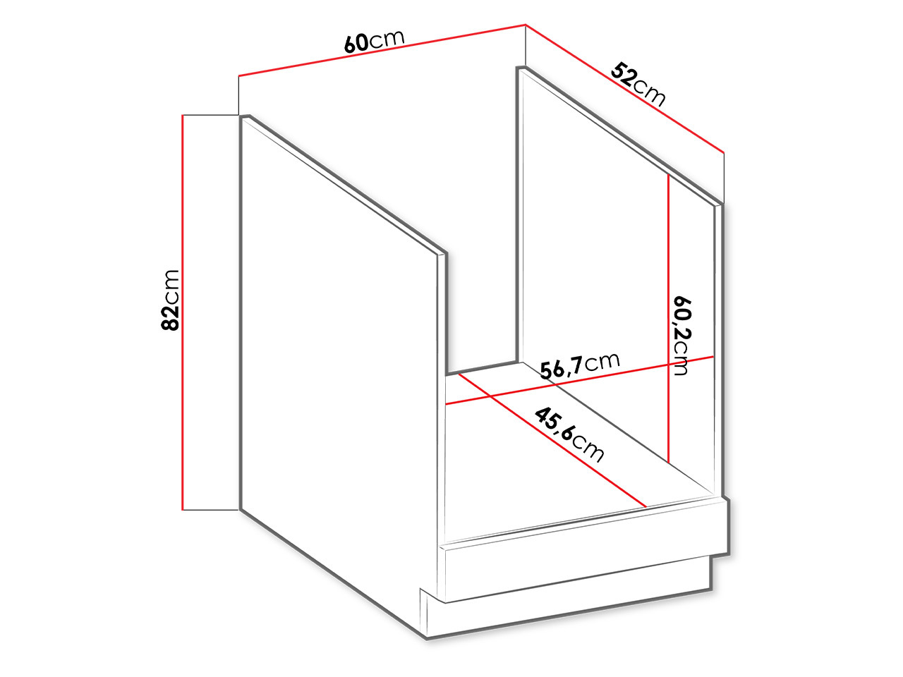 Modularer Schrank für Einbaugeräte Retro Grey 109