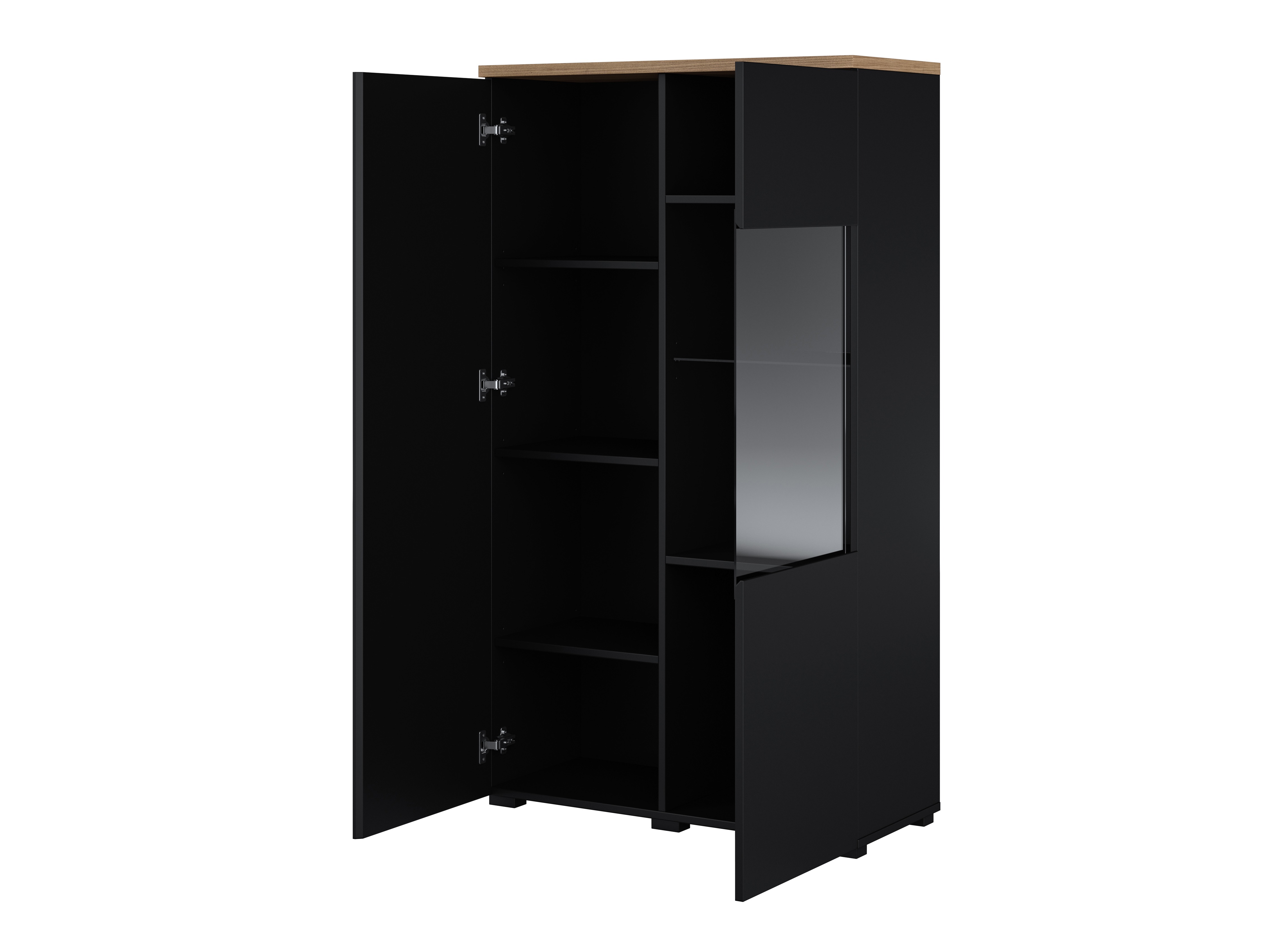 Regal Baletu 108 (Schwarz + Eichenholzoptik)