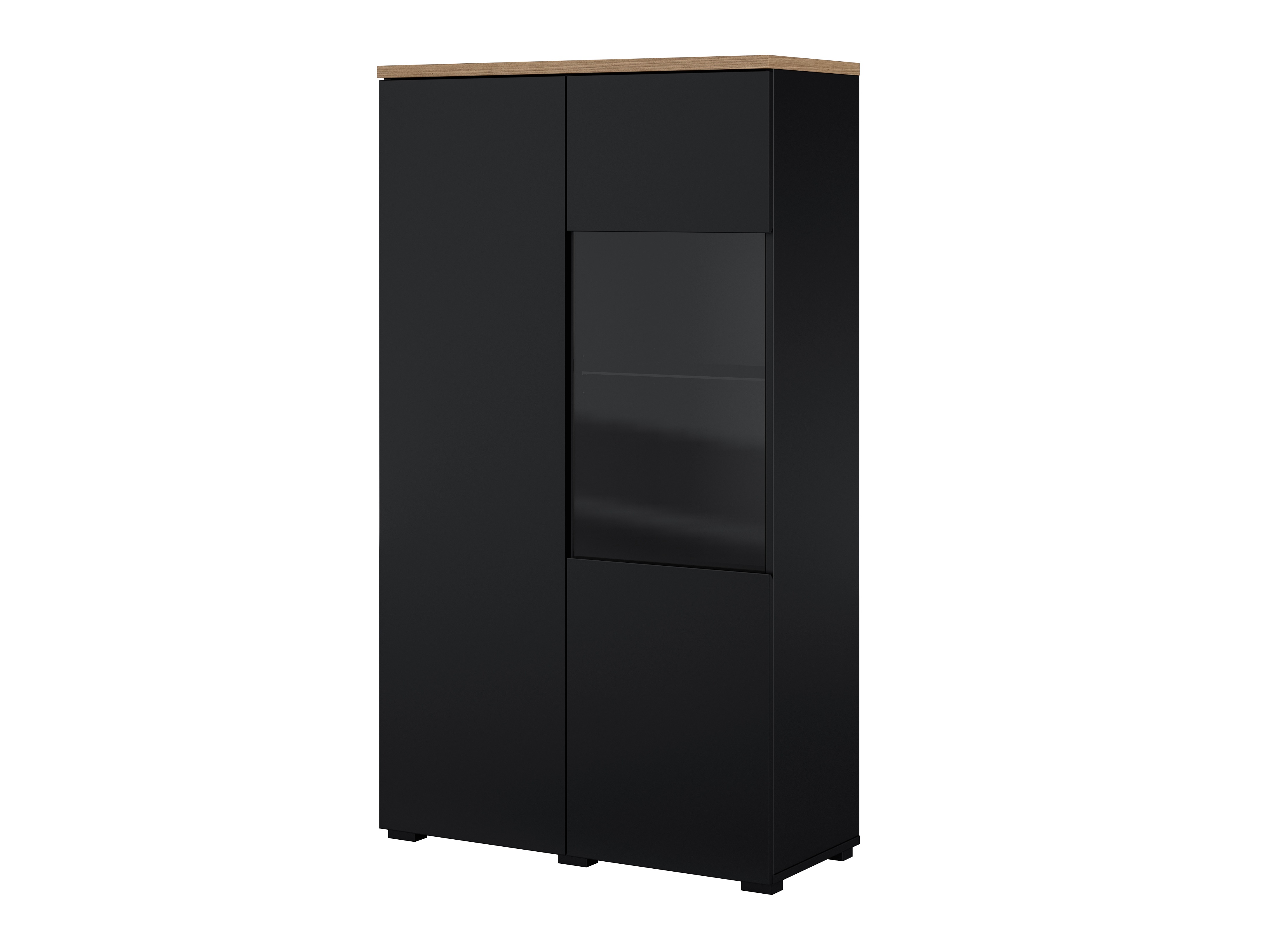 Regal Baletu 108 (Schwarz + Eichenholzoptik)