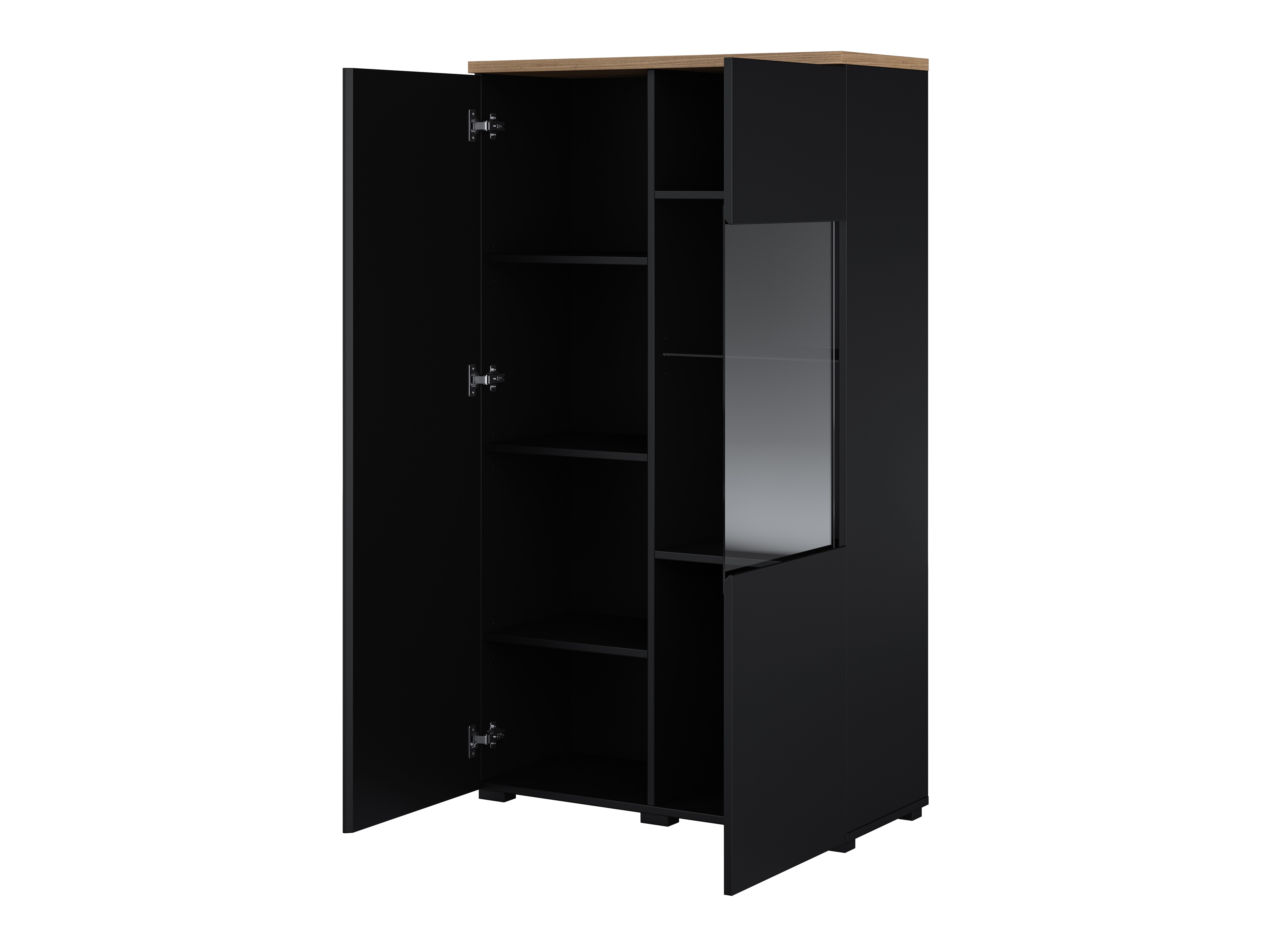 Regal Baletu 108 (Schwarz + Eichenholzoptik)