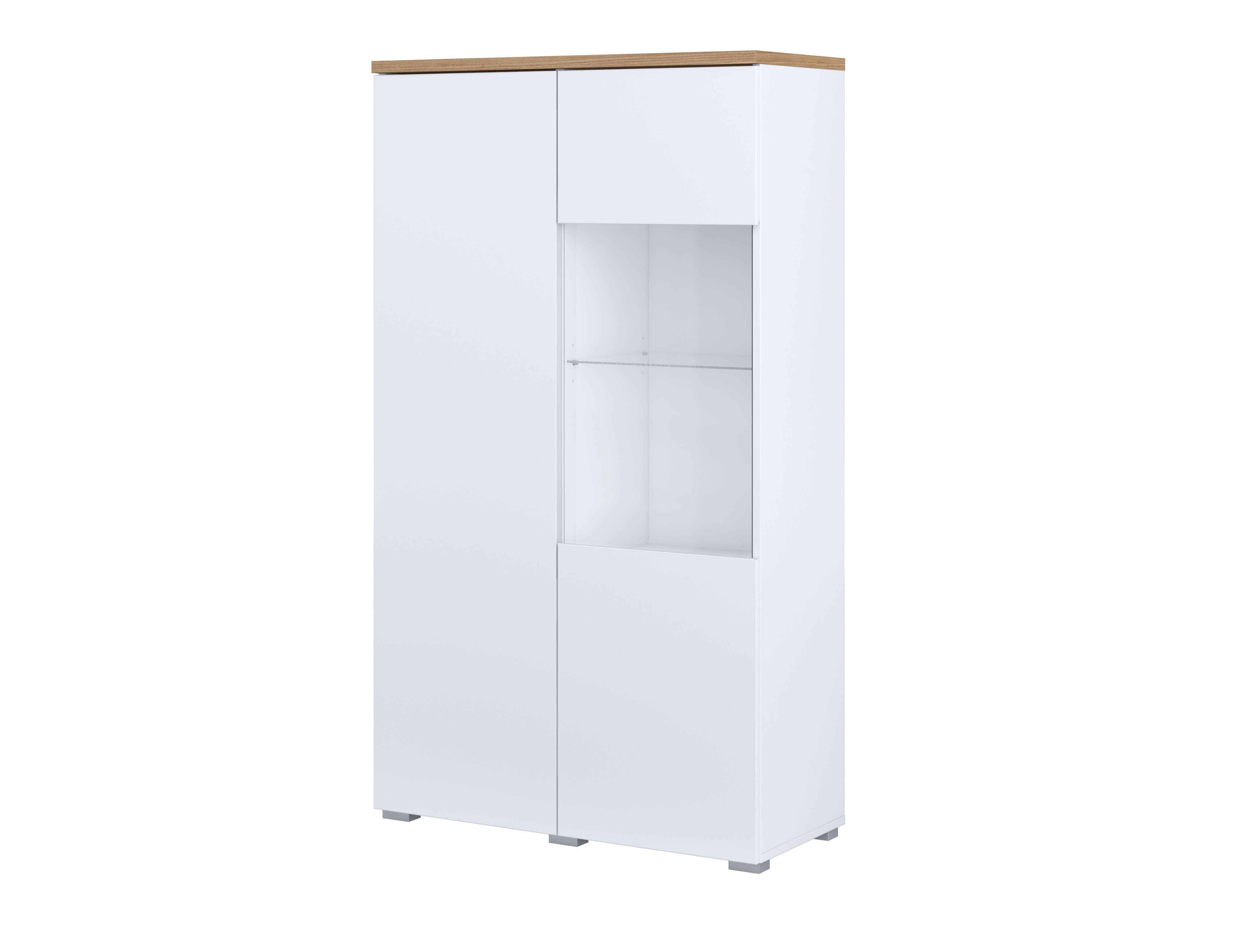 Regal Baletu 108 (Weiß + Eichenholzoptik)