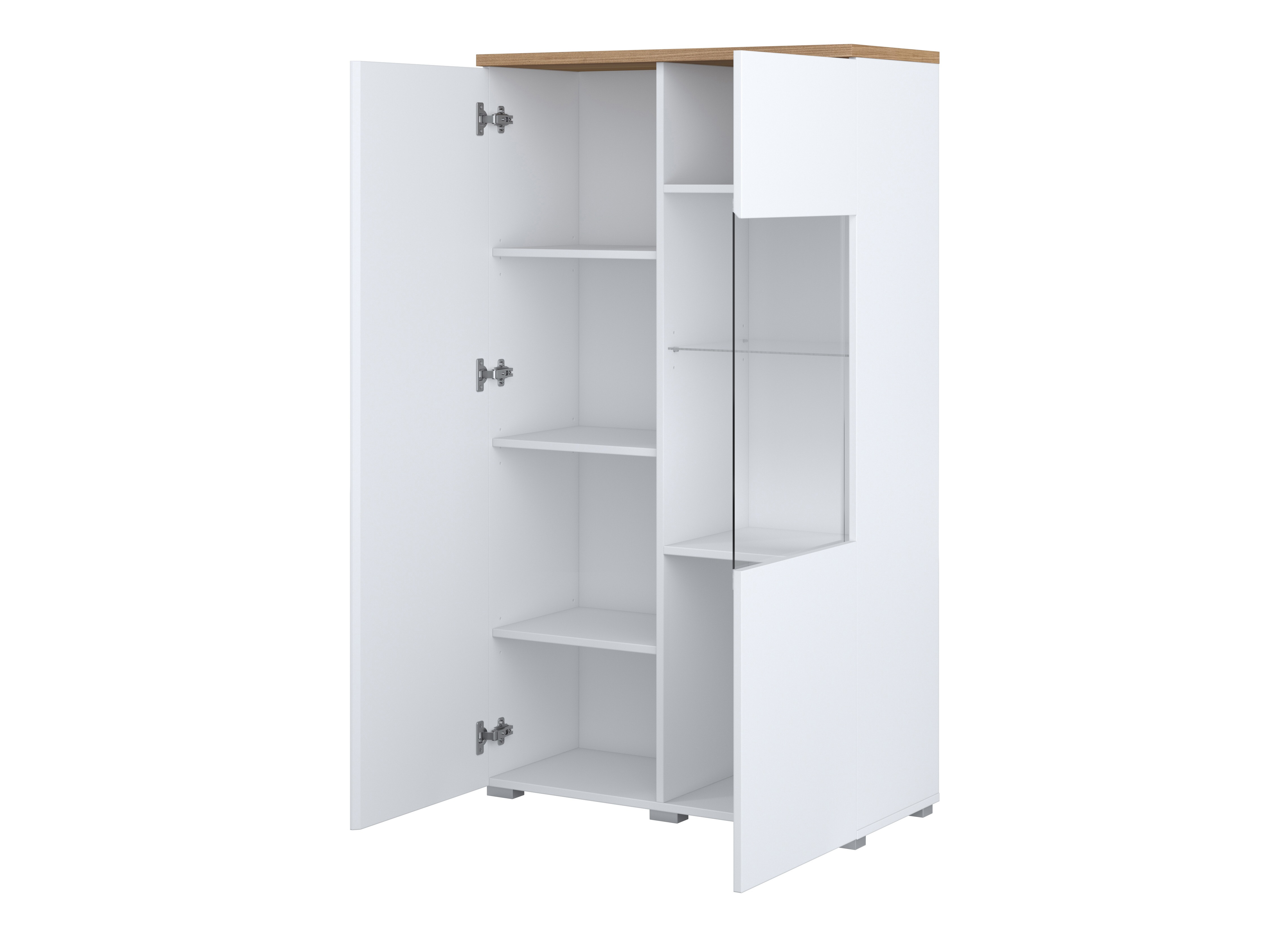 Regal Baletu 108 (Weiß + Eichenholzoptik)