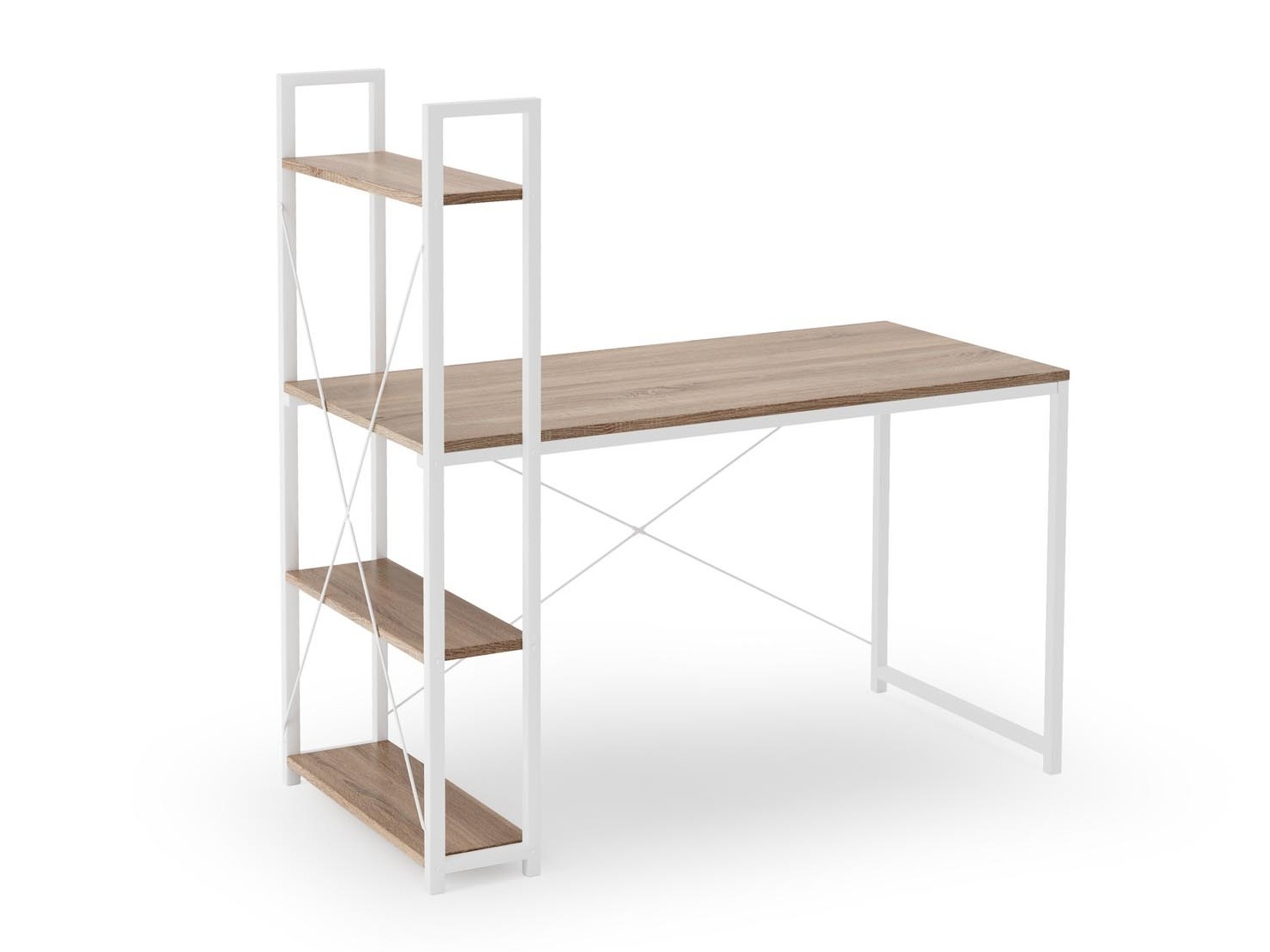 Bürotisch Houston 1888 (Sonoma Eichenholzoptik + Weiß)