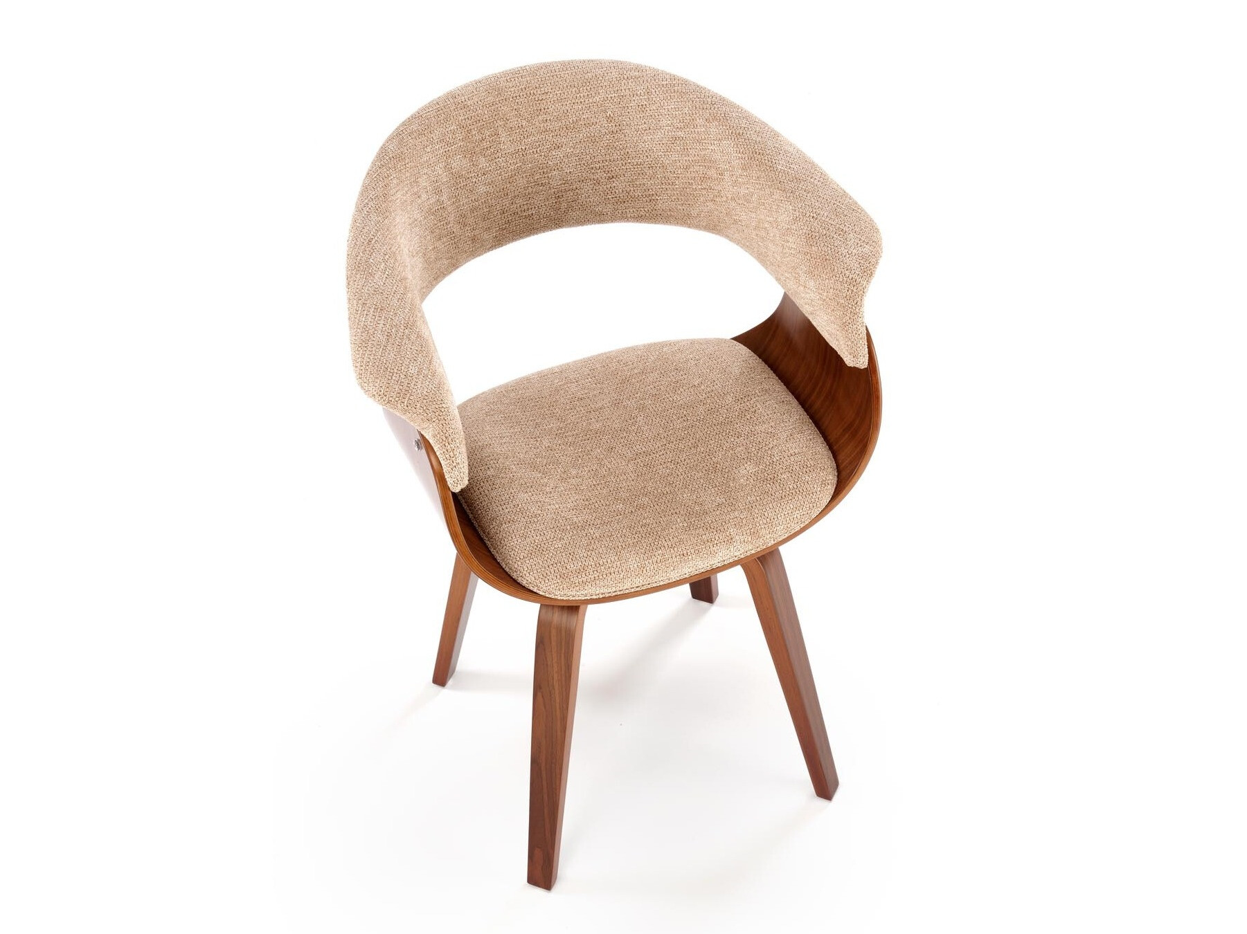 Stuhl Houston 1597 (Beige + Walnussholzoptik)