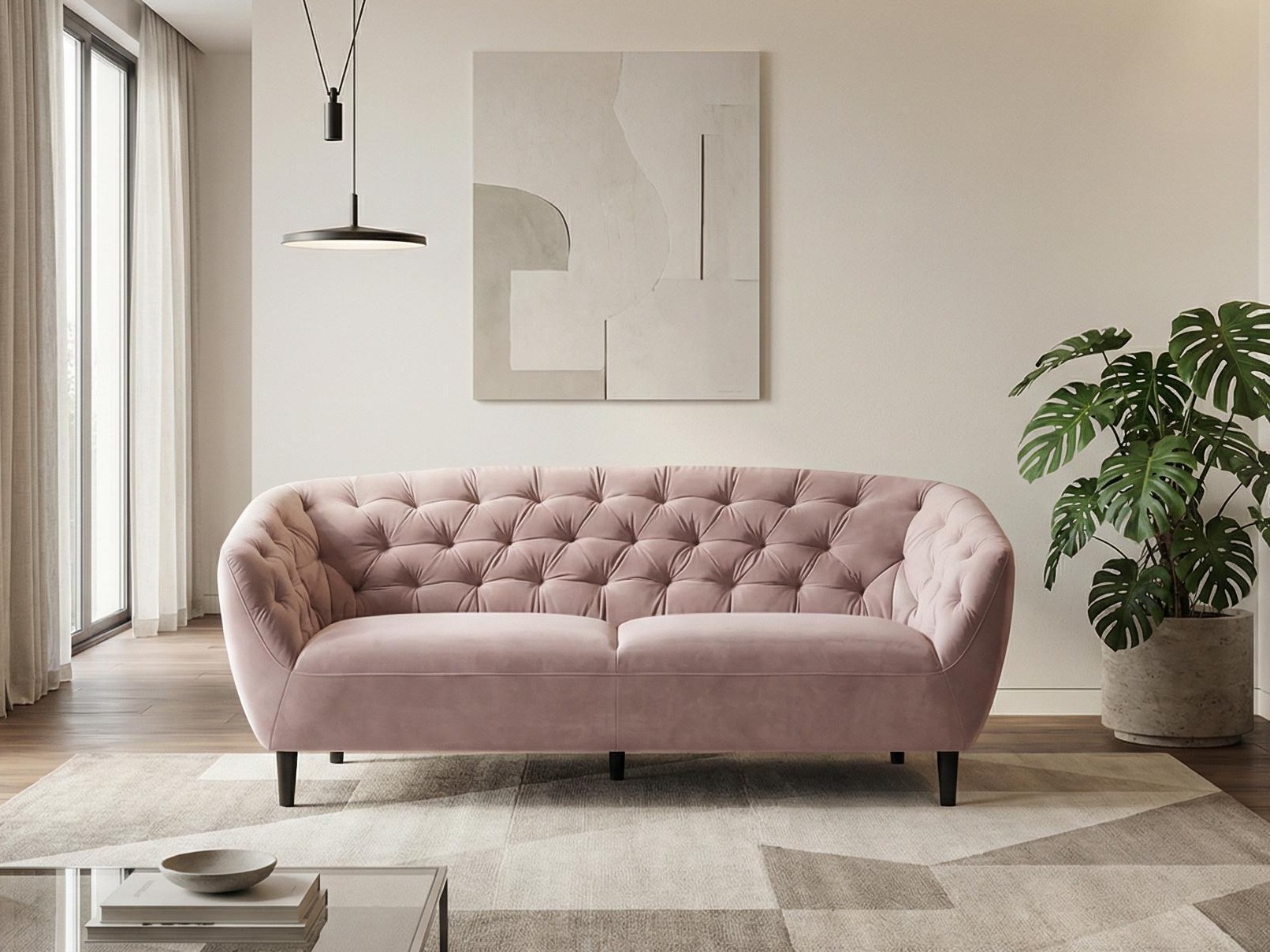 Chesterfield-Sofa Norsica 232 (Staubig rosa)