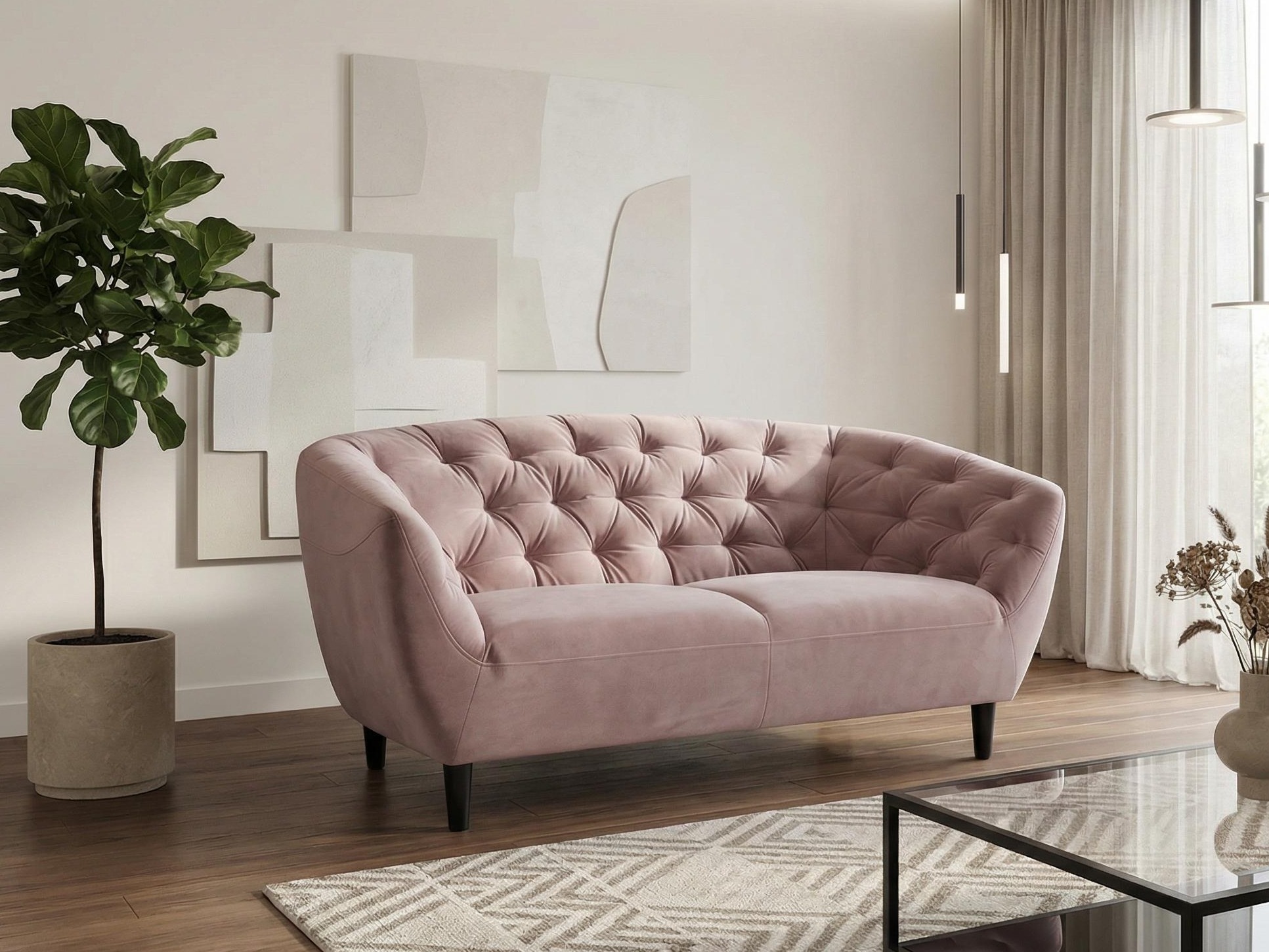 Chesterfield-Sofa Norsica 260 (Staubig rosa)