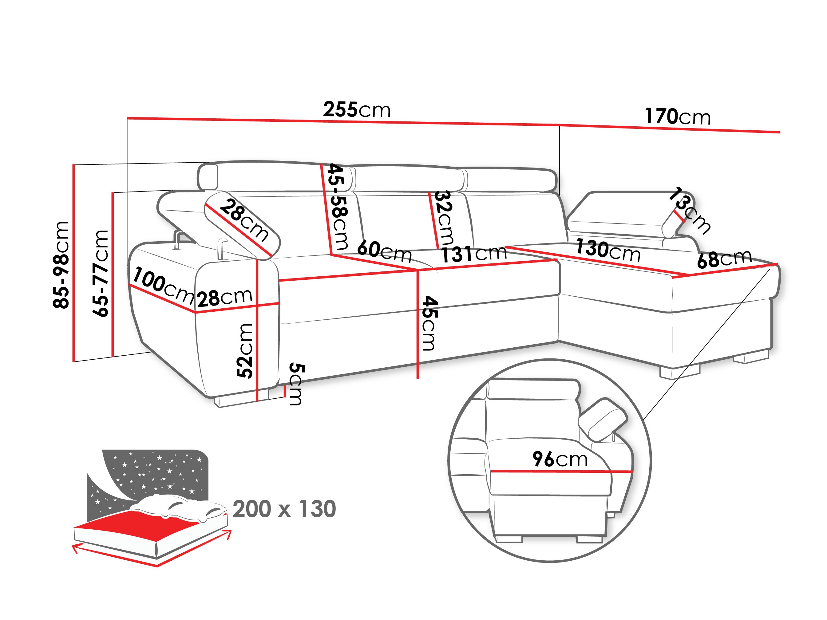 Ecksofa Columbus 252 (Margo 227.09)