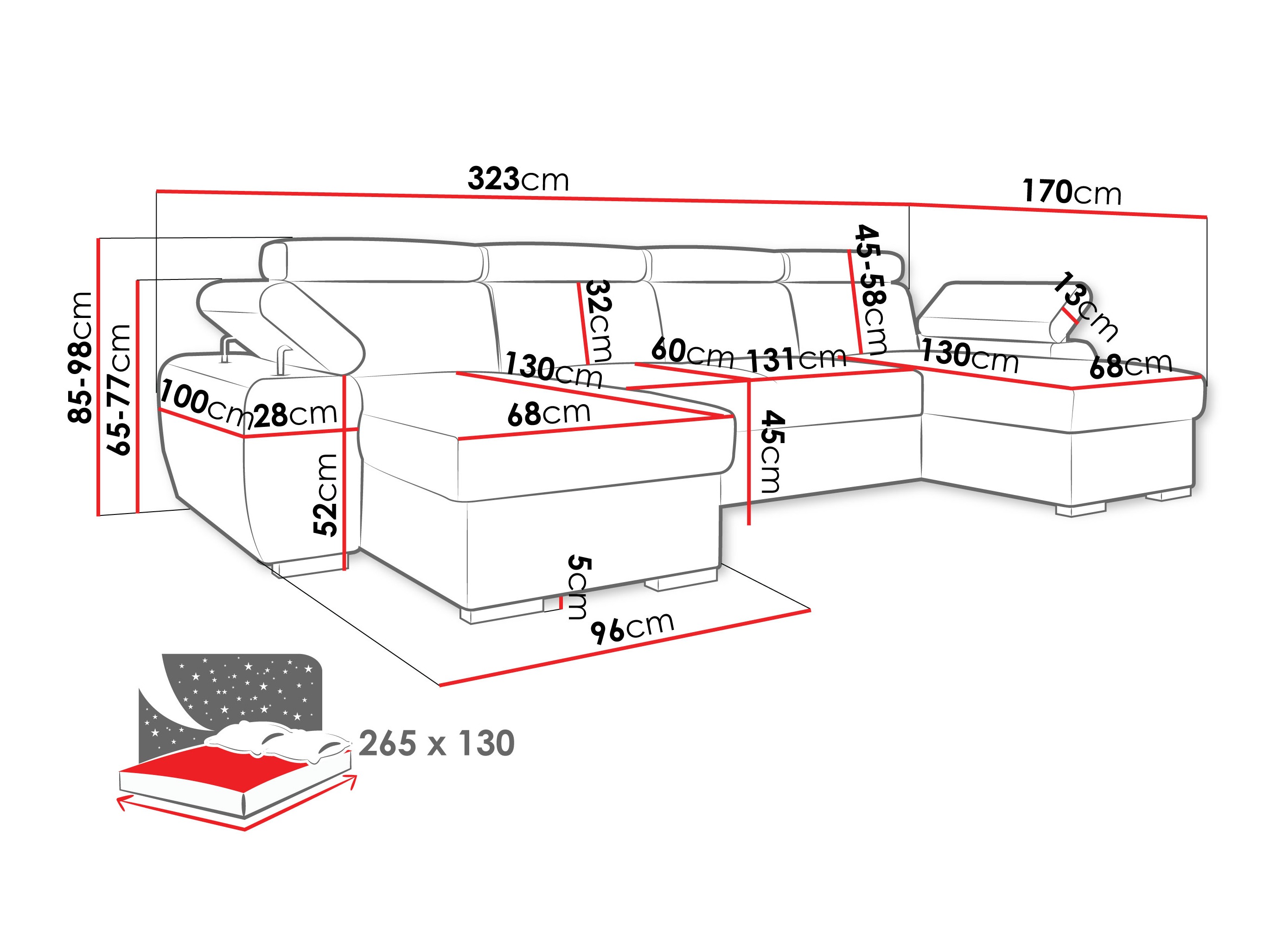 Ecksofa Columbus 253 (Lumo 55)