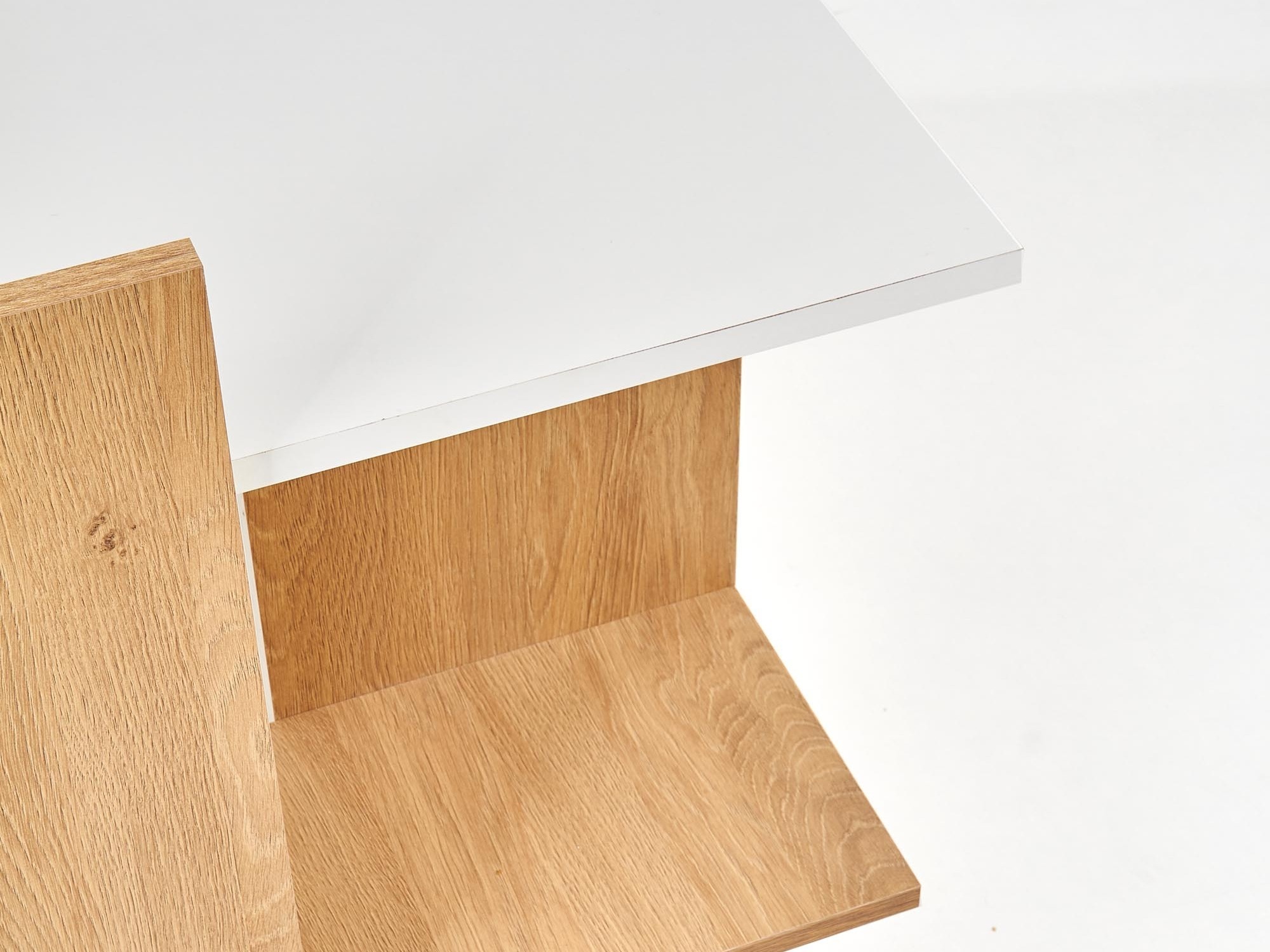 Bürotisch Houston 825 (Weiß + Goldene Eichenholzoptik)