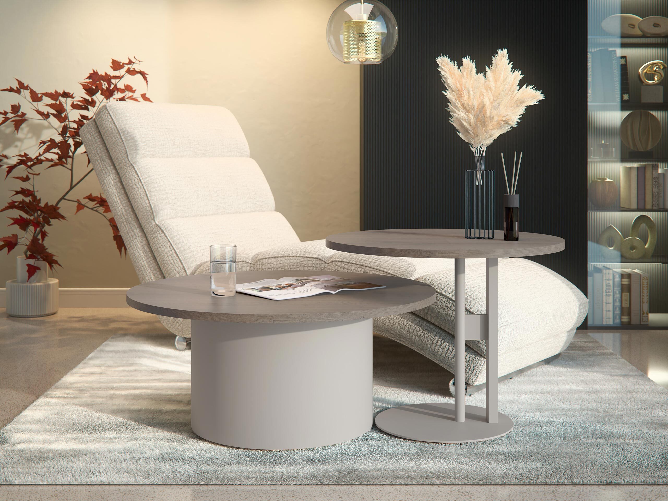 Couchtischset Oswego 160 (Eichenholzoptik)