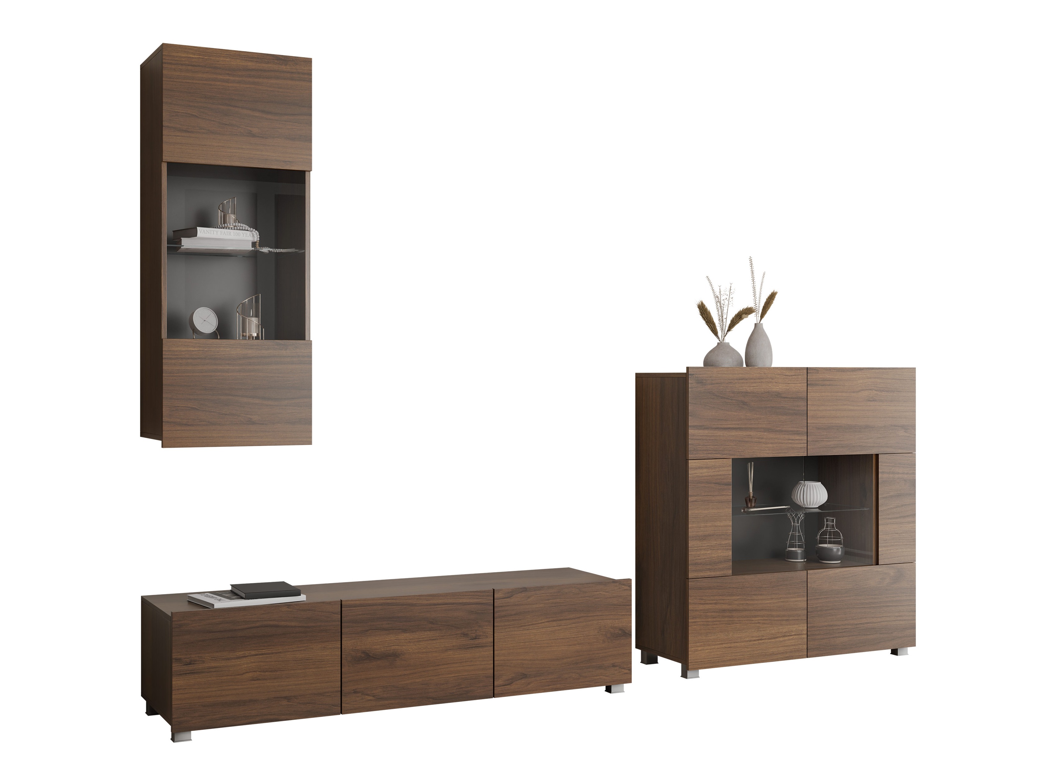 Wohnzimmer-Sets Remus VII (Walnussholzoptik)