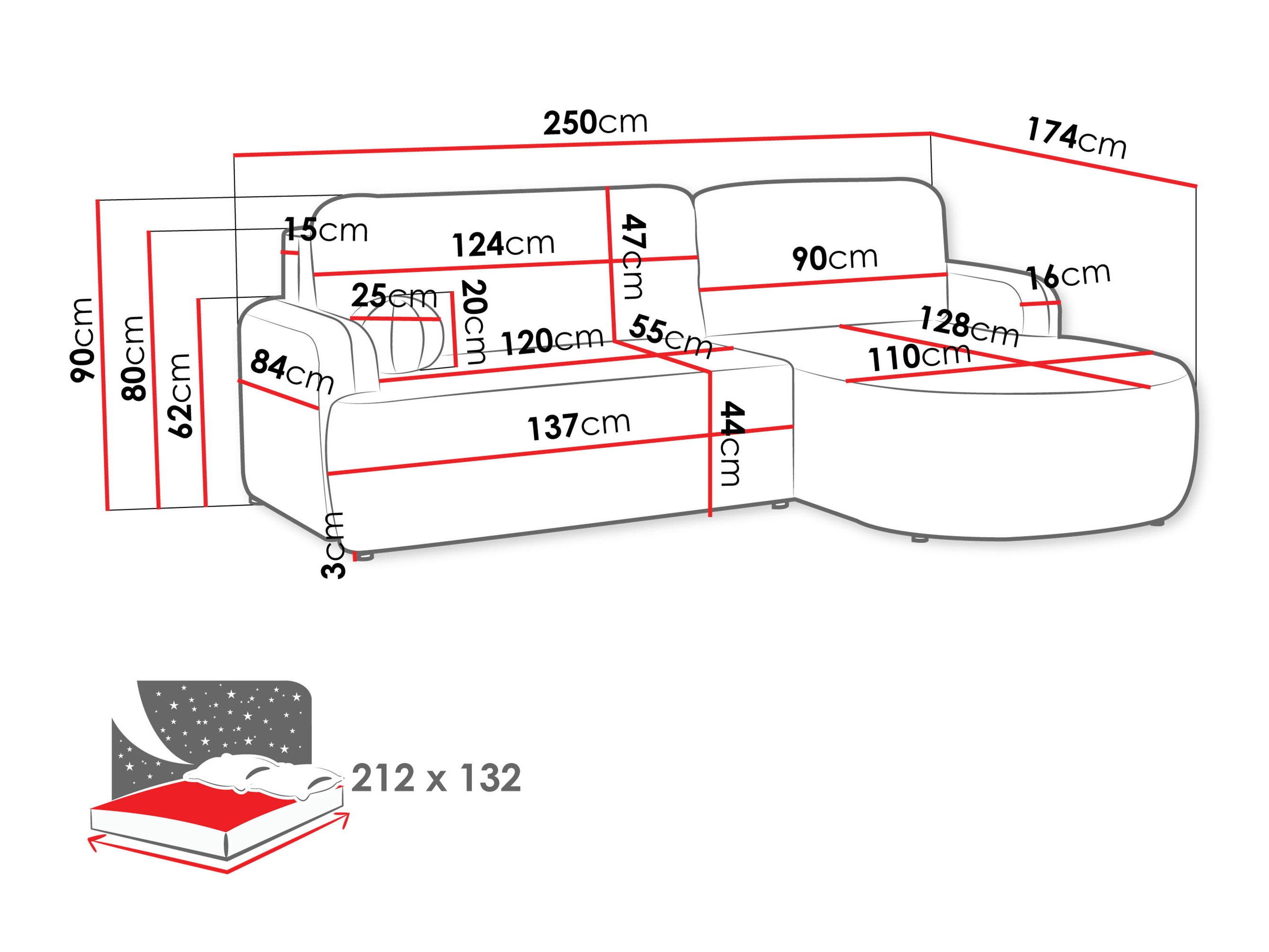 Ecksofa Comfivo Popis (Lumo 40)