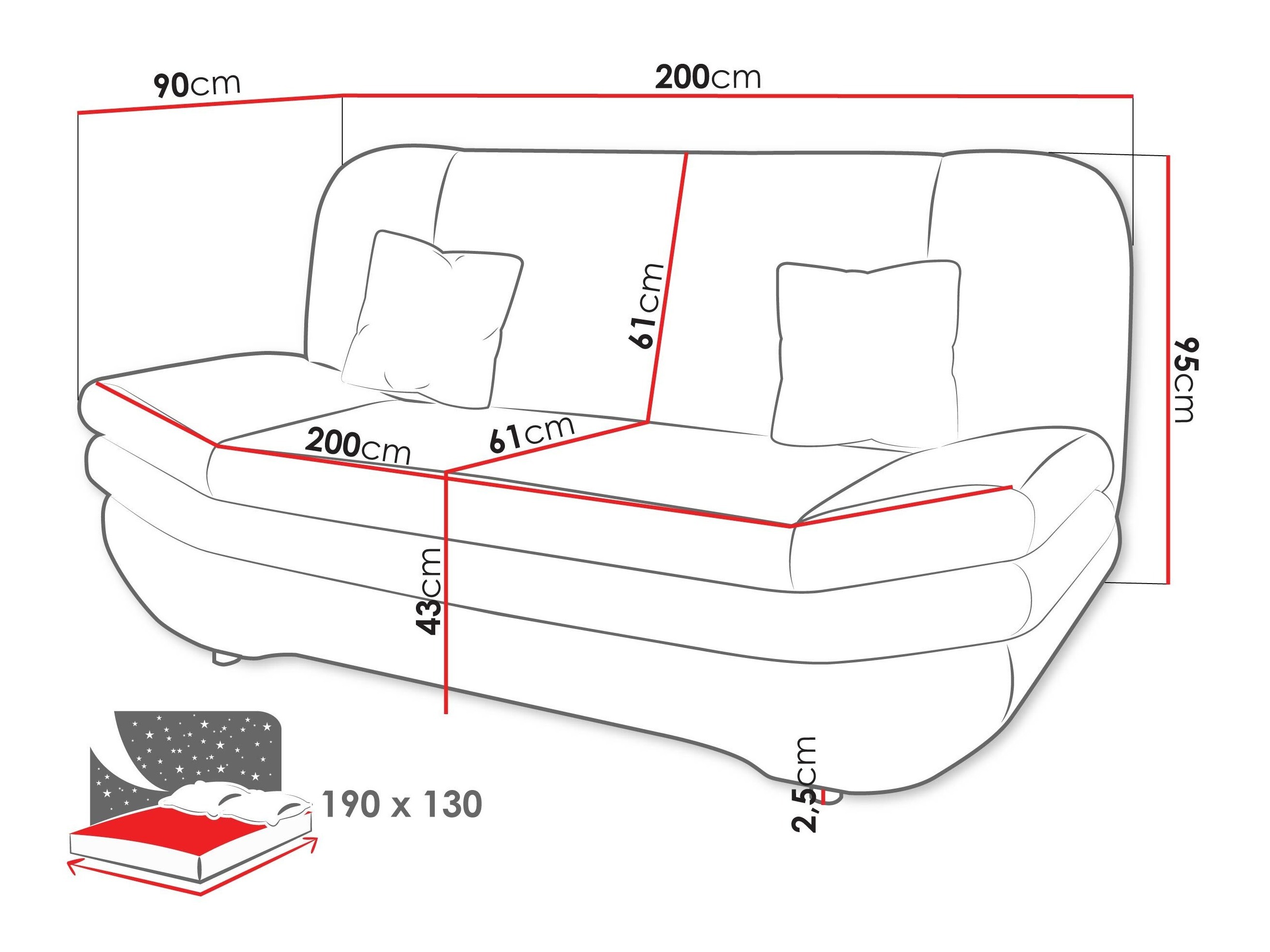 Schlafsofa Comfivo Silva (Margo 227.09)