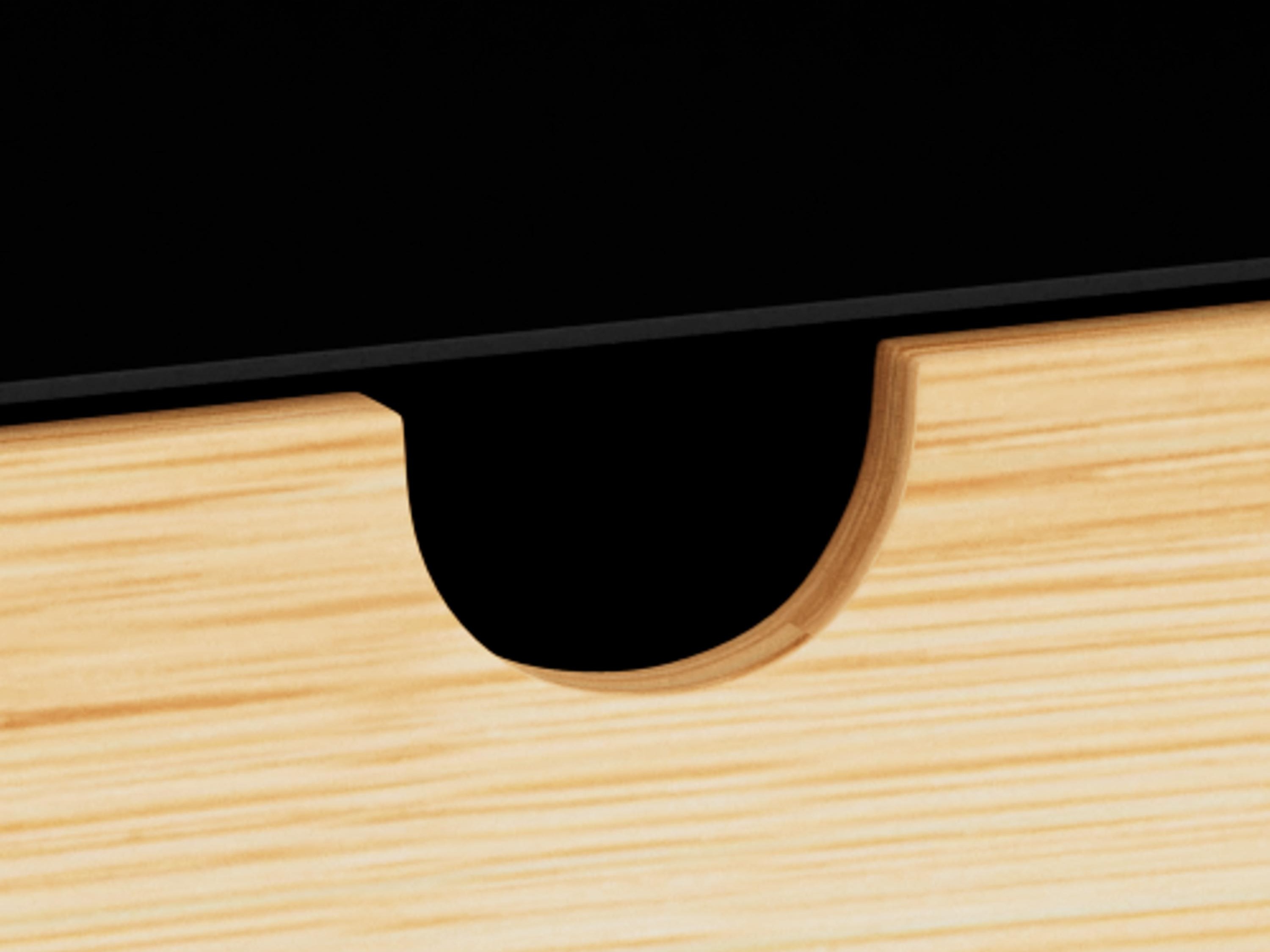 Nachttisch Norsica 375 (Schwarz + Helles Holz)