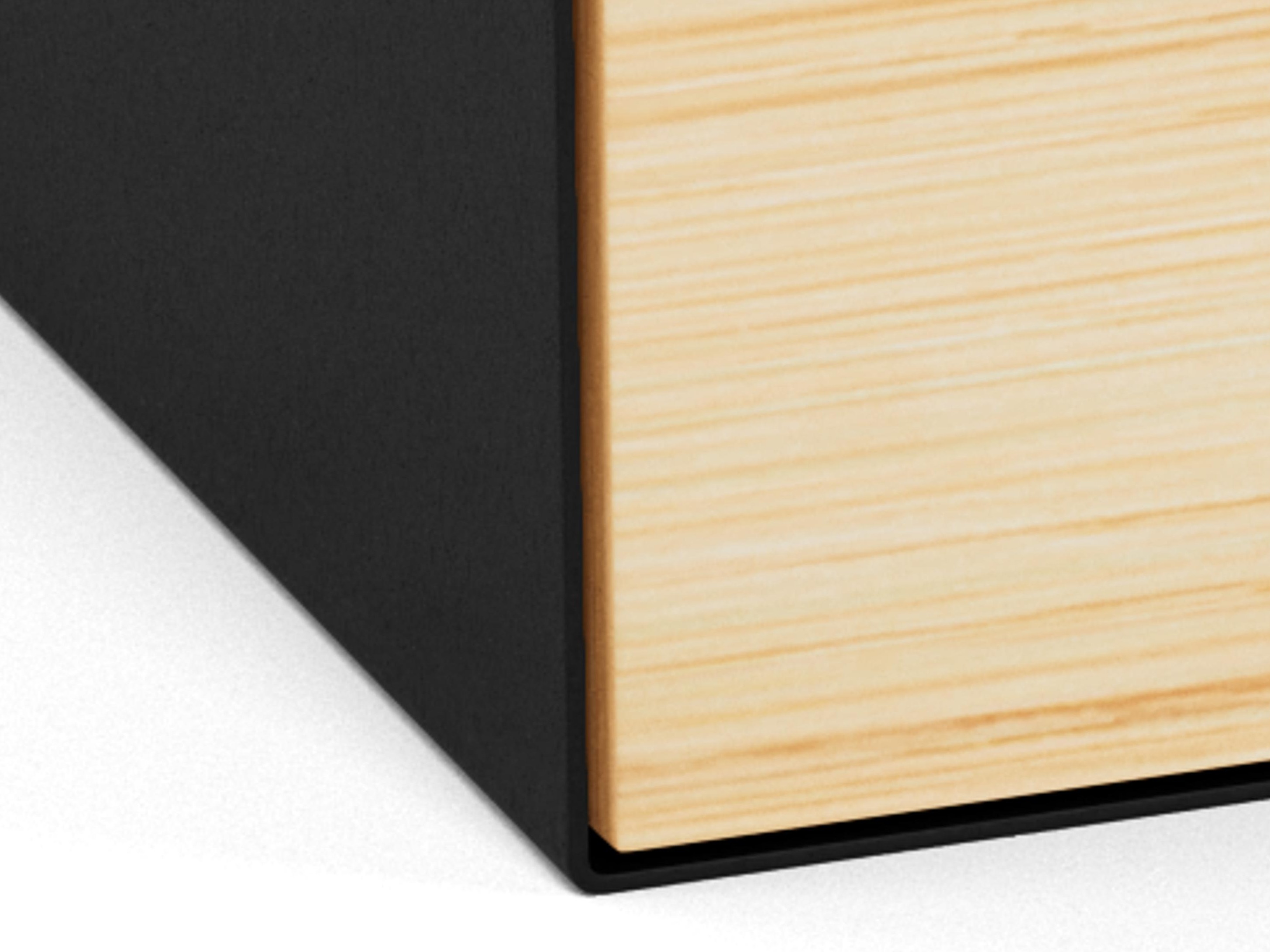 Nachttisch Norsica 375 (Schwarz + Helles Holz)