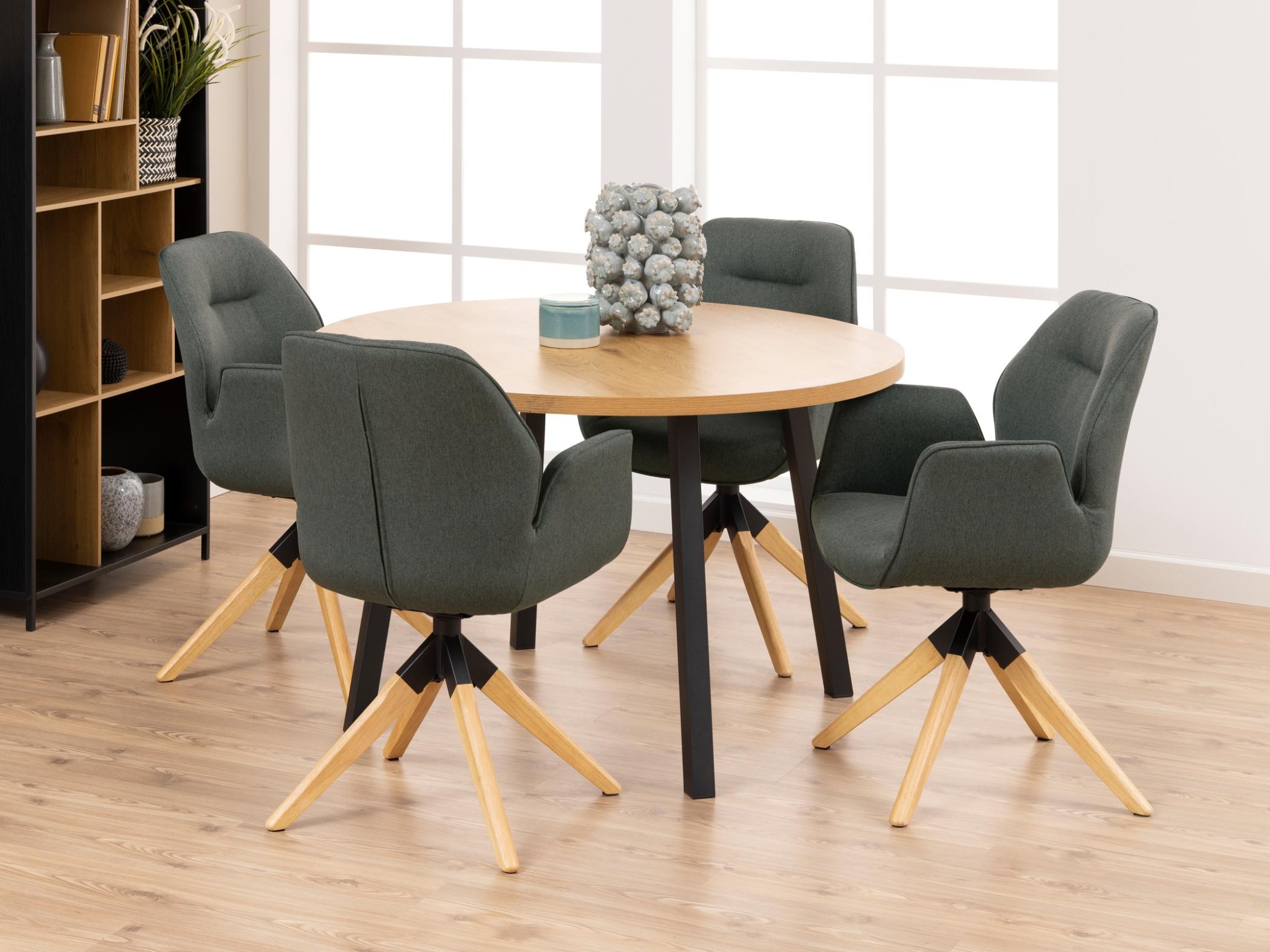 Stuhl Norsica 391 (Dunkelgrau + Helles Holz)