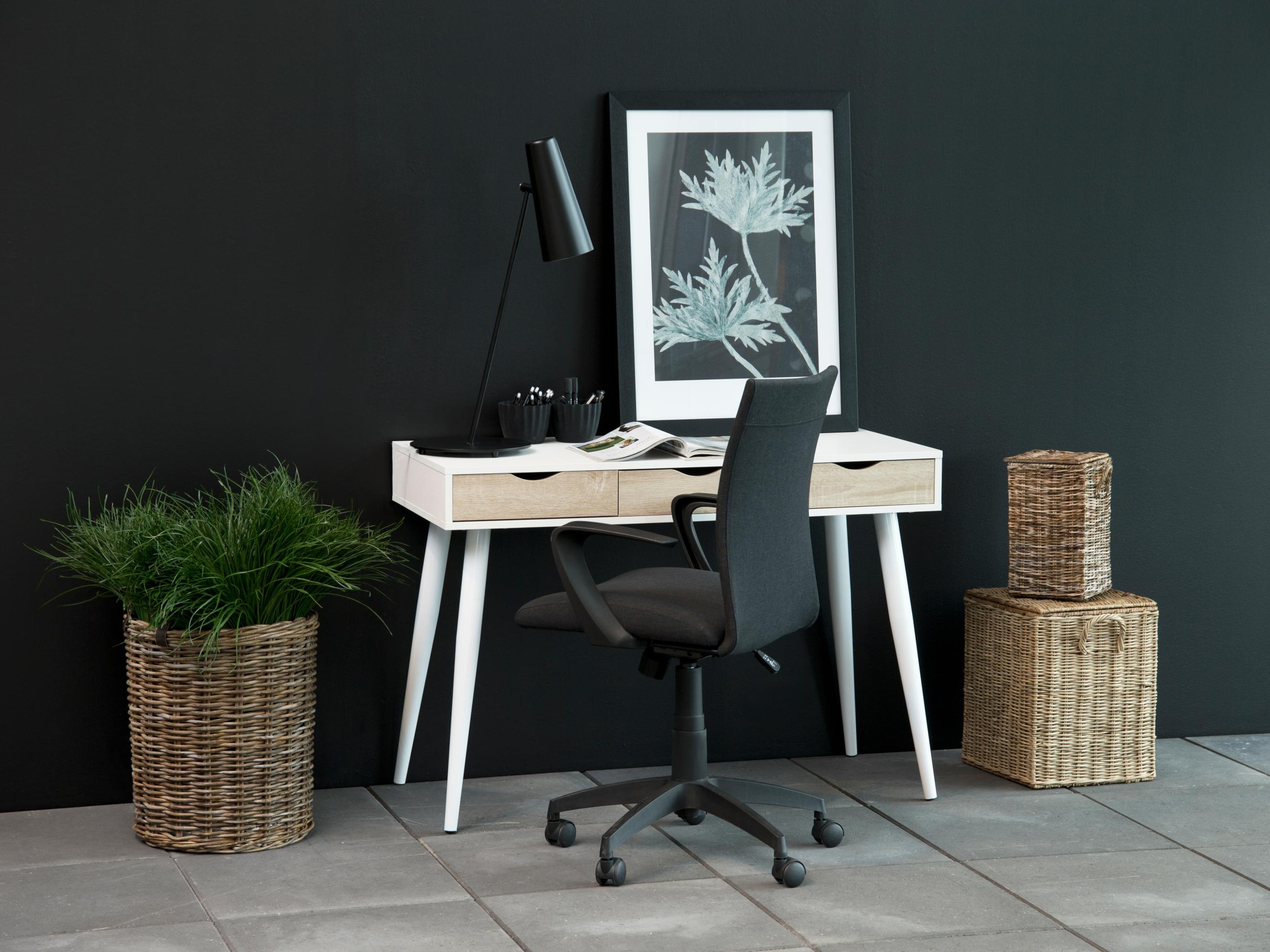 Bürotisch Norsica 113 (Weiß + Eichenholzoptik)