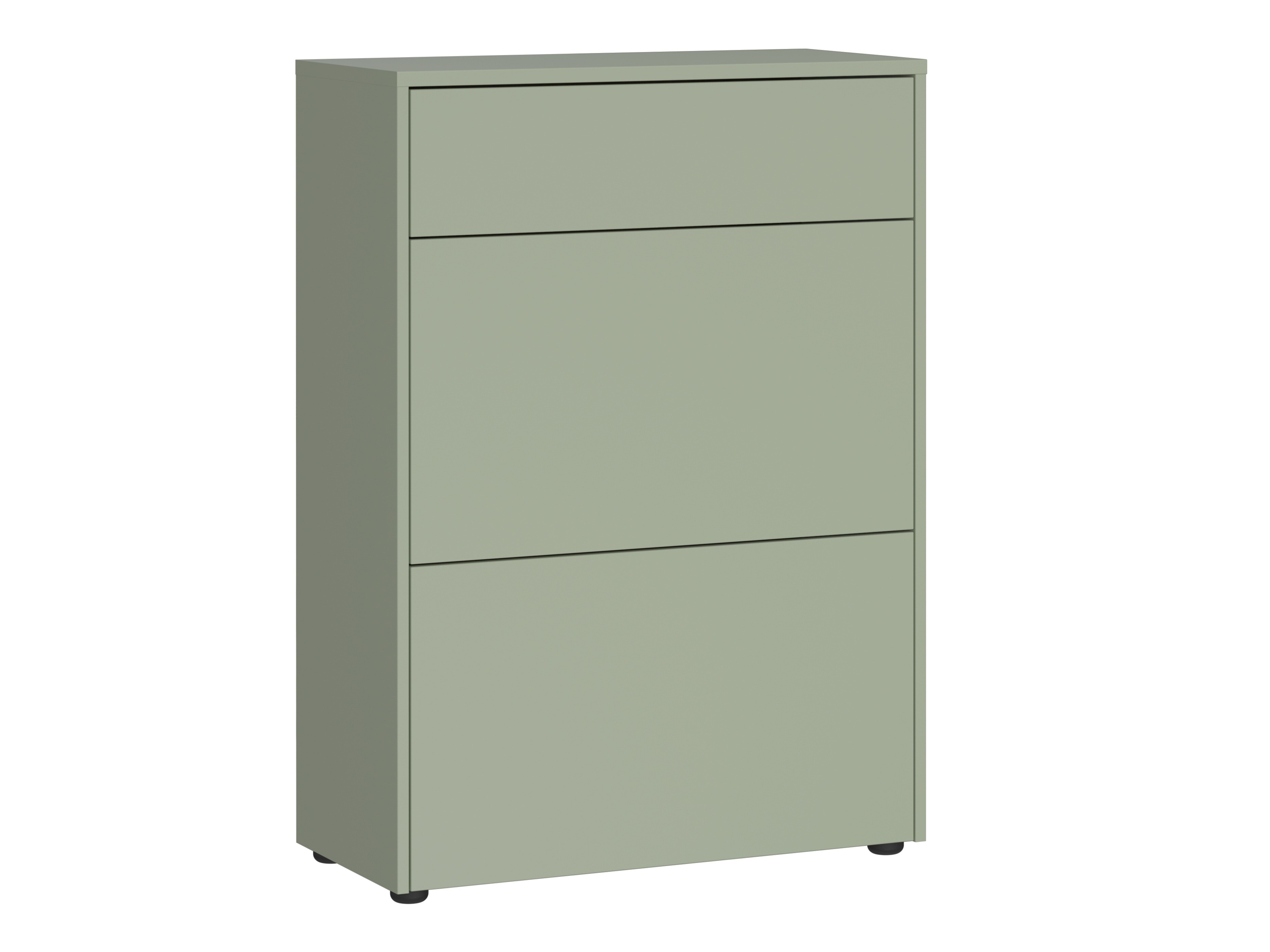 Schuhschrank Levfena 102 (Grün + Navarra eichenholzoptik)