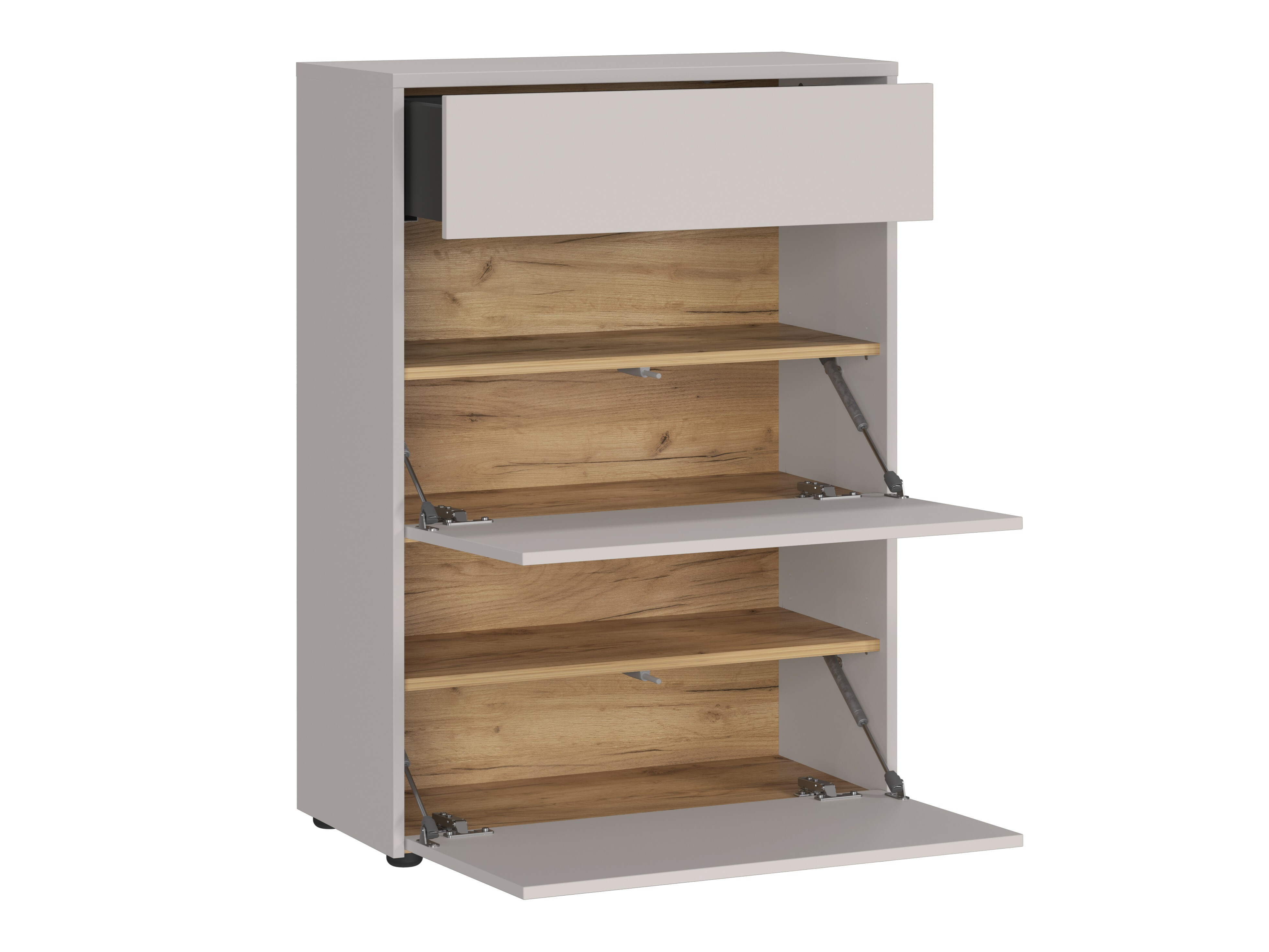 Schuhschrank Levfena 102 (Kaschmir + Navarra eichenholzoptik)