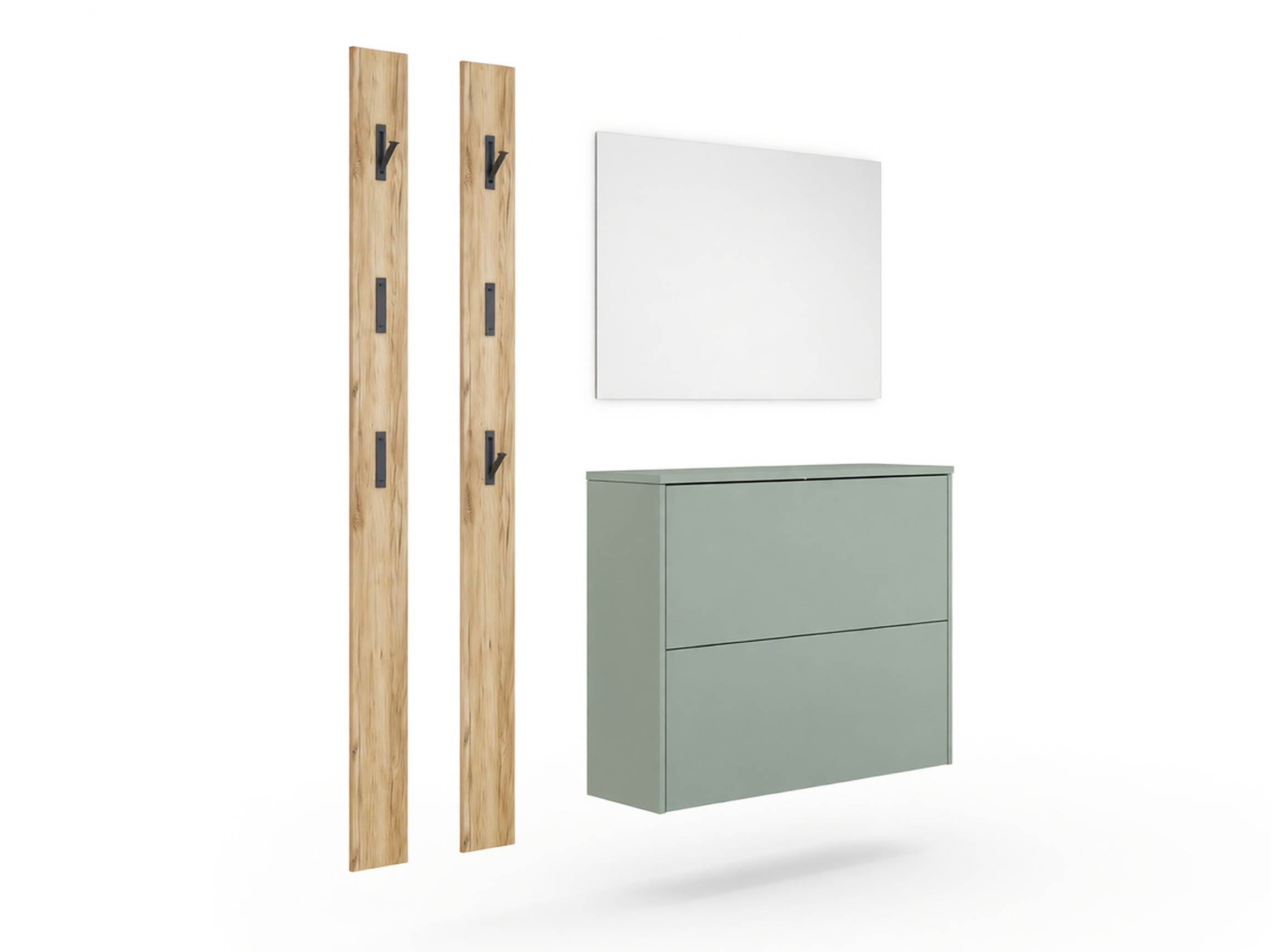 Flurgarnitur Levfena 103 (Grün + Navarra eichenholzoptik)