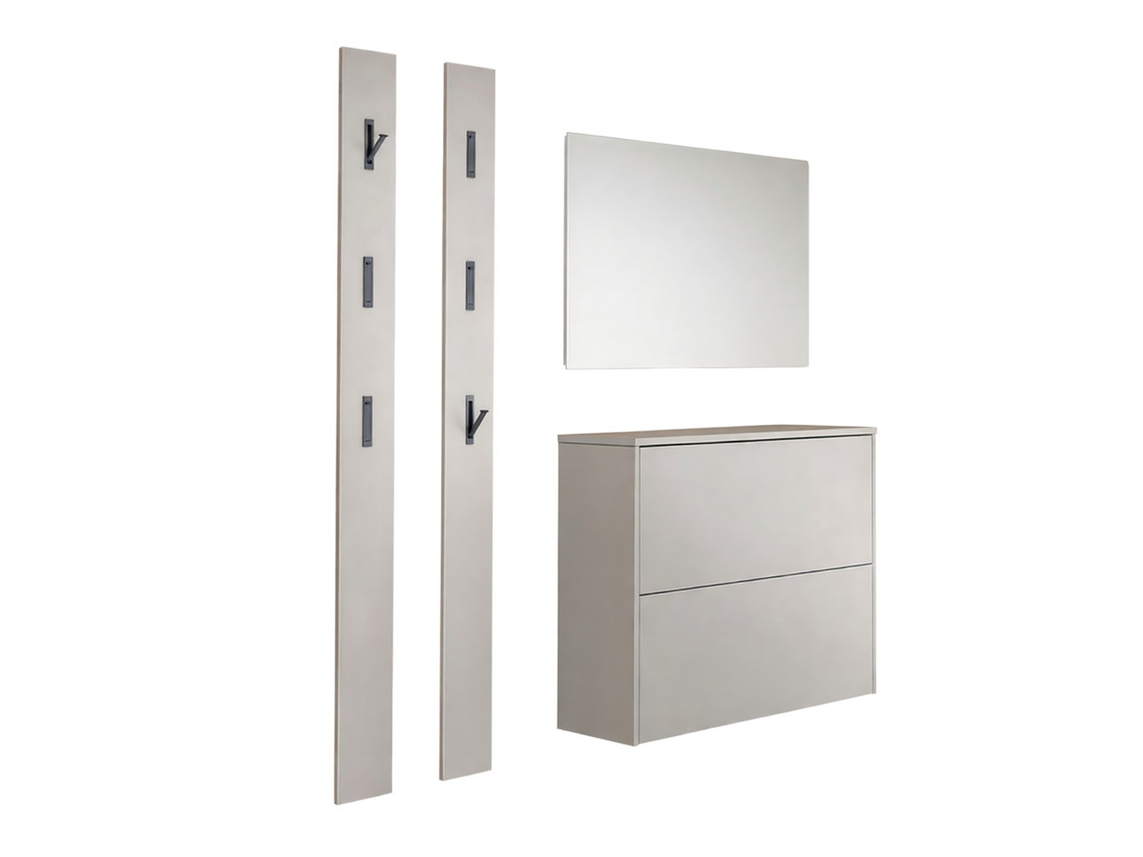 Flurgarnitur Levfena 103 (Kaschmir + Navarra eichenholzoptik + Weiß)