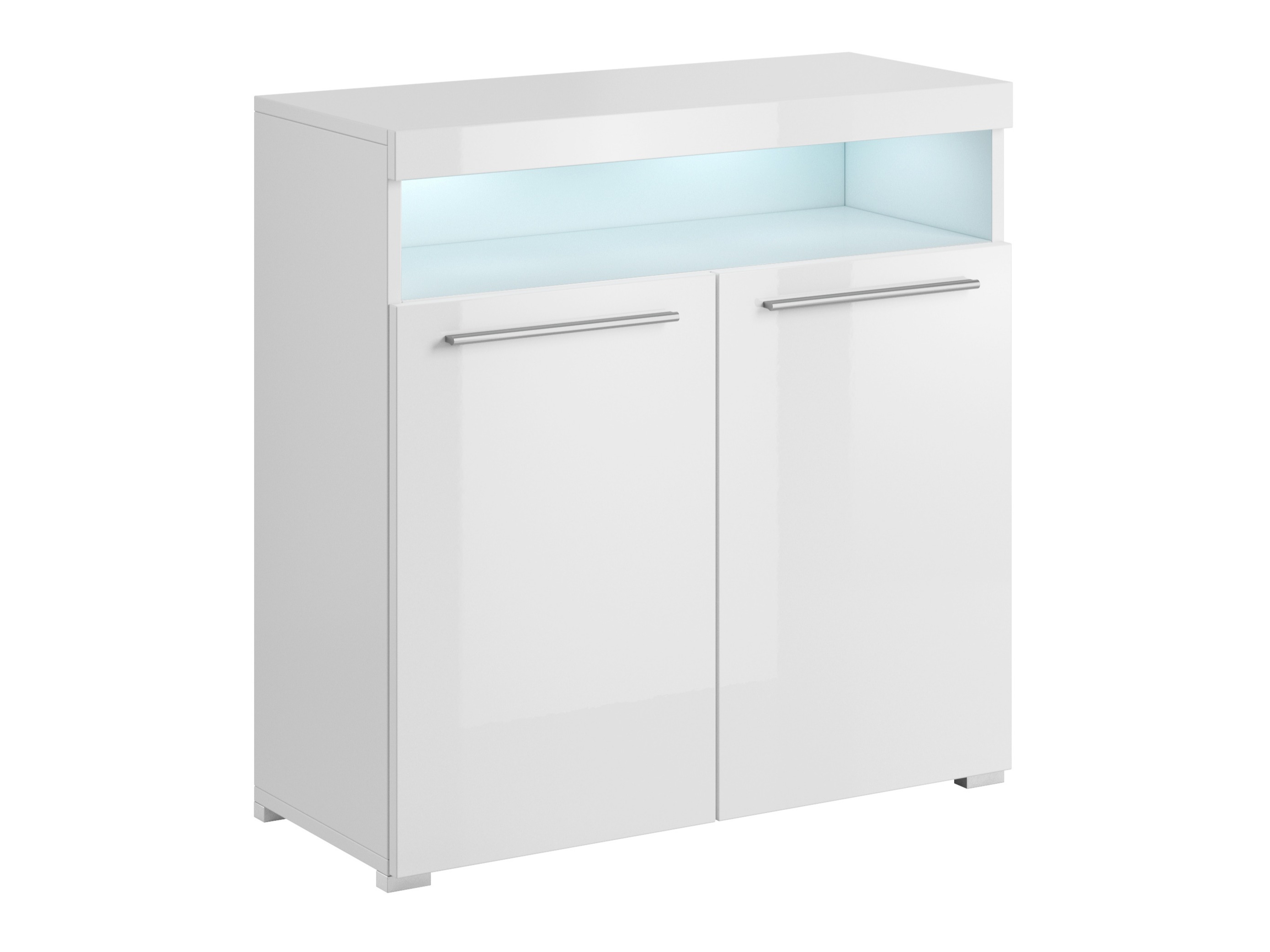 Sideboard Torvire 114 (Weiß + Weiß glänzend)