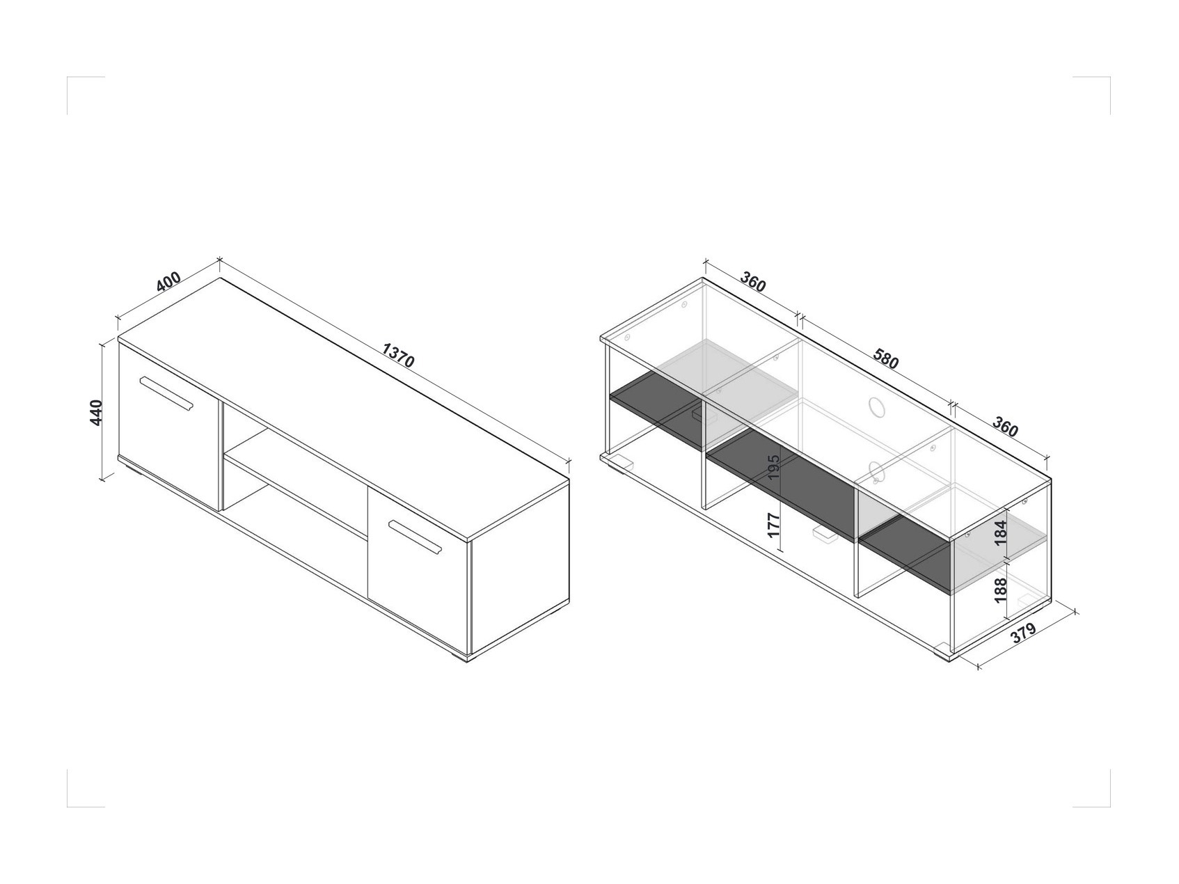 TV-Möbel Cirveso 109 (Sonoma Eichenholzoptik)