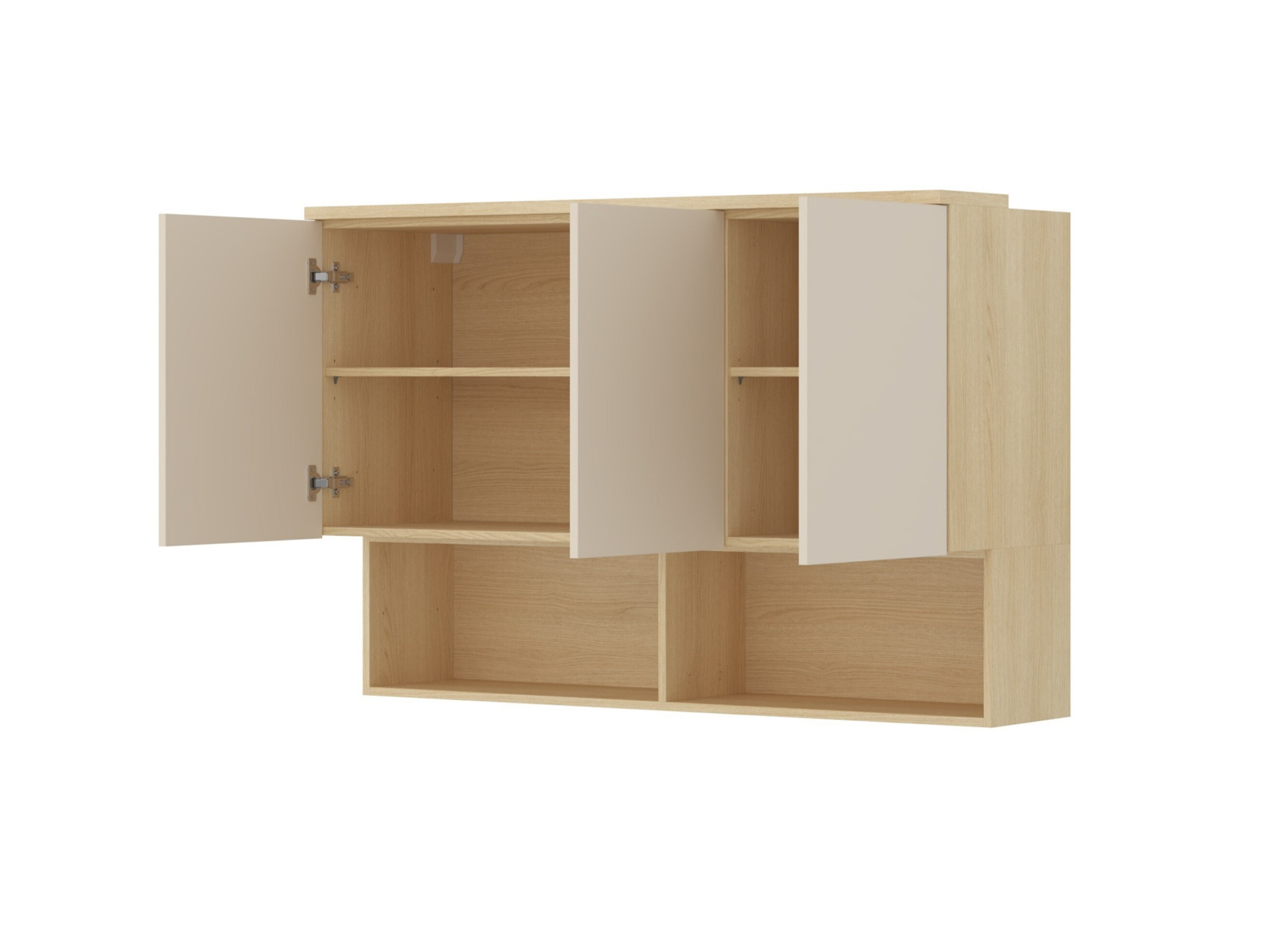 Hängeschrank Nolcala 104 (Eichenholzoptik + Beige)