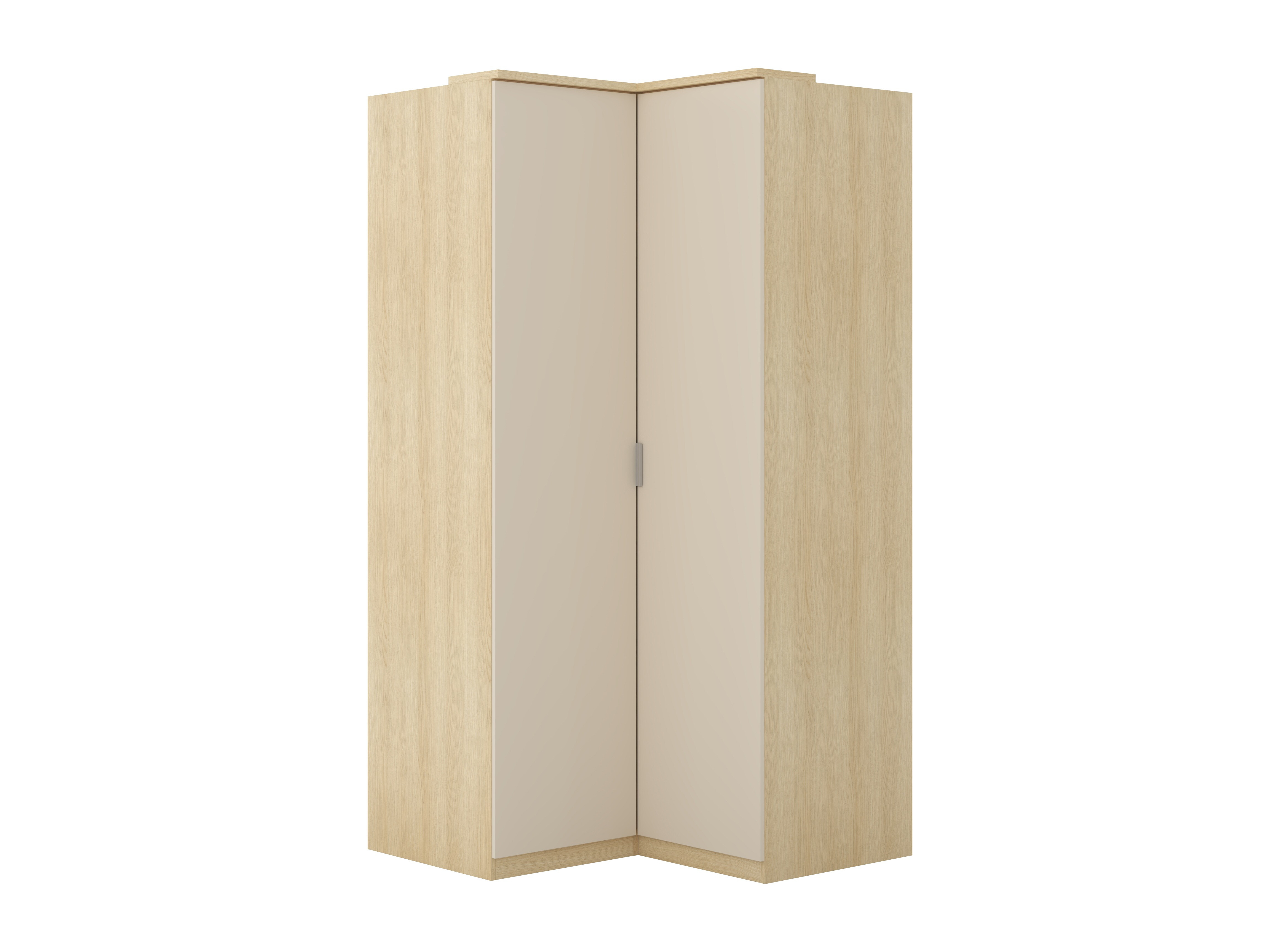 Eckkleiderschrank Nolcala 107 (Eichenholzoptik + Beige)
