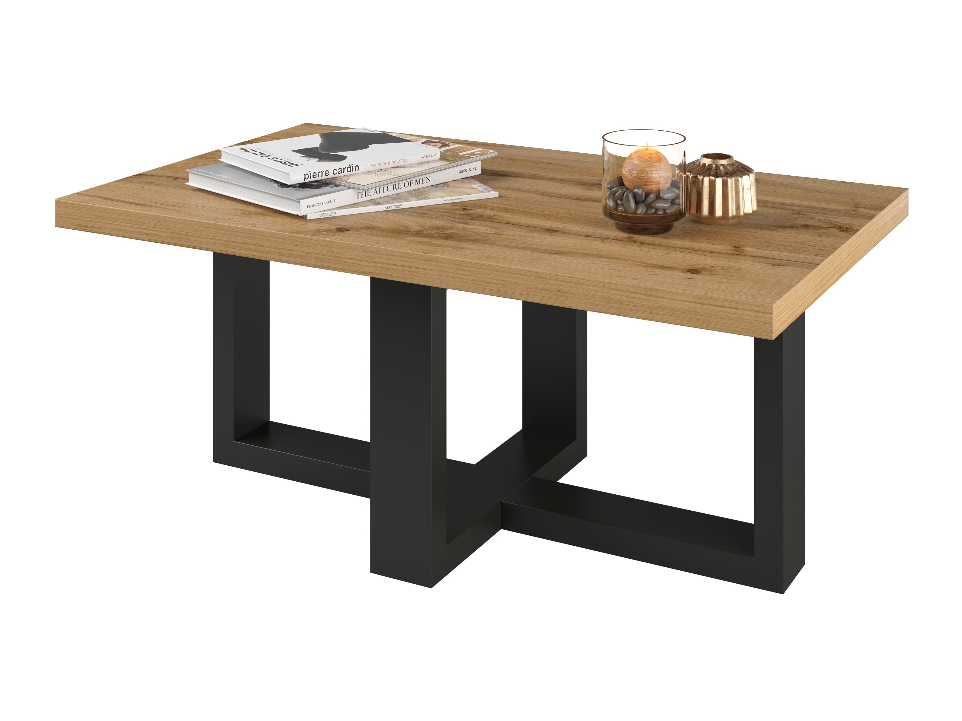 Couchtisch Austin 317 (Schwarz + Wotan Eiche)