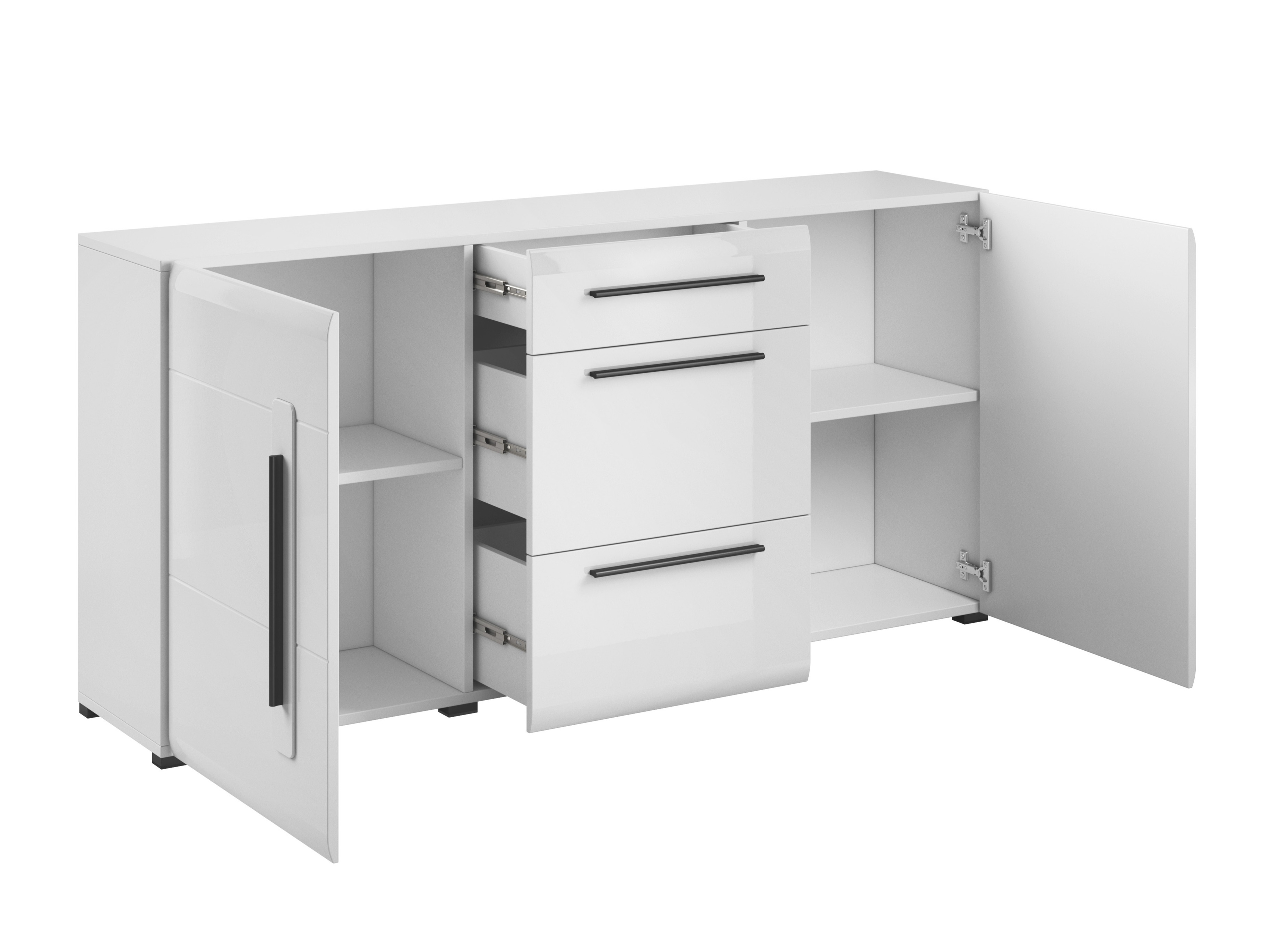 Kommoden Ophsalu 108 (Weiß + Weiß glänzend)