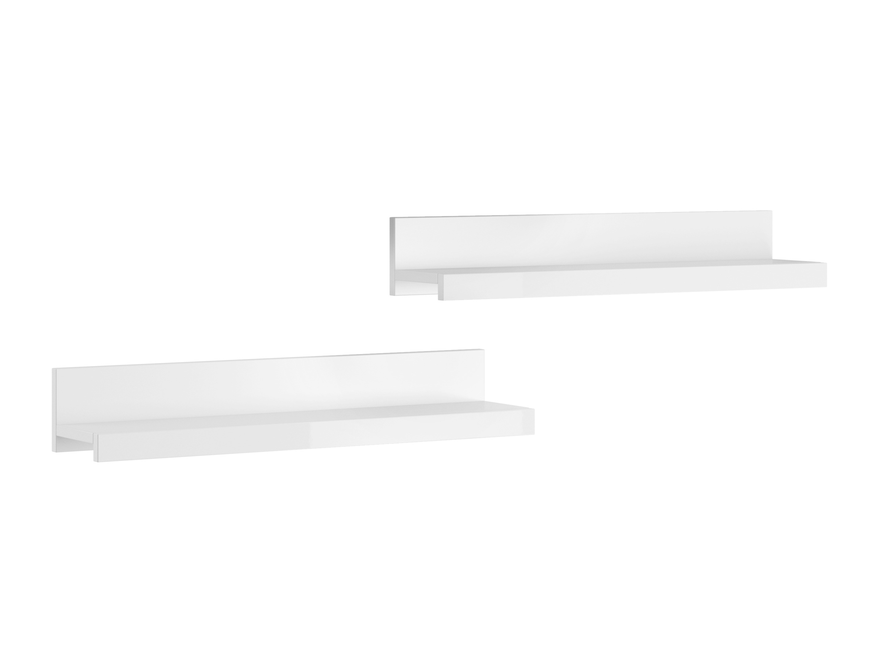 Set mit Hängeregalen Torvire 105 (Weiß + Weiß glänzend)